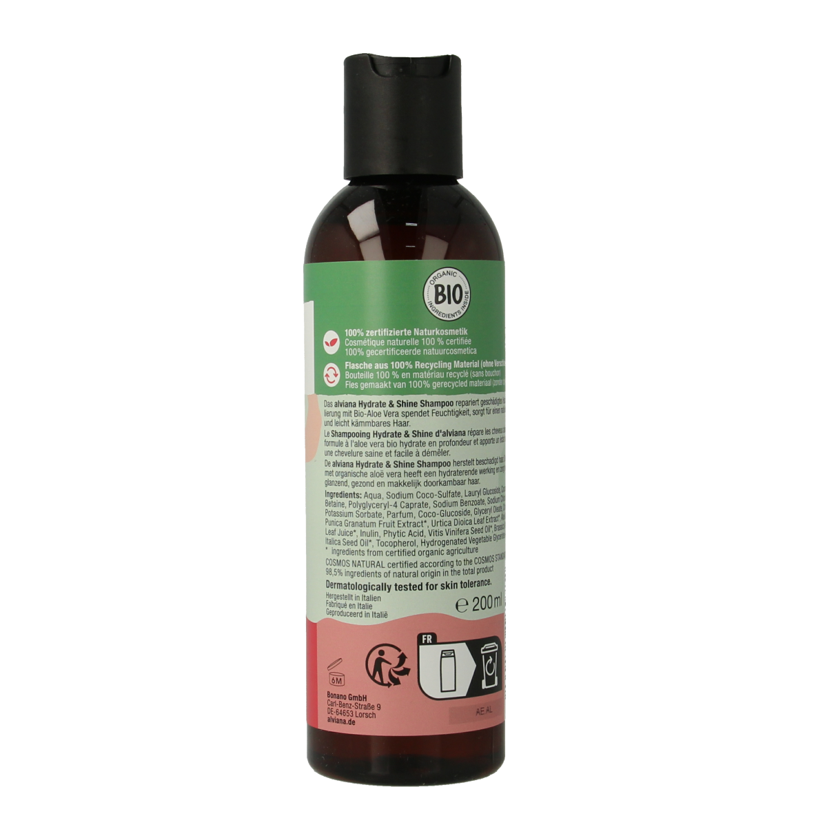Alviana Shampoo hydrate en shine voor beschadigd haar 200.00 Milliliter