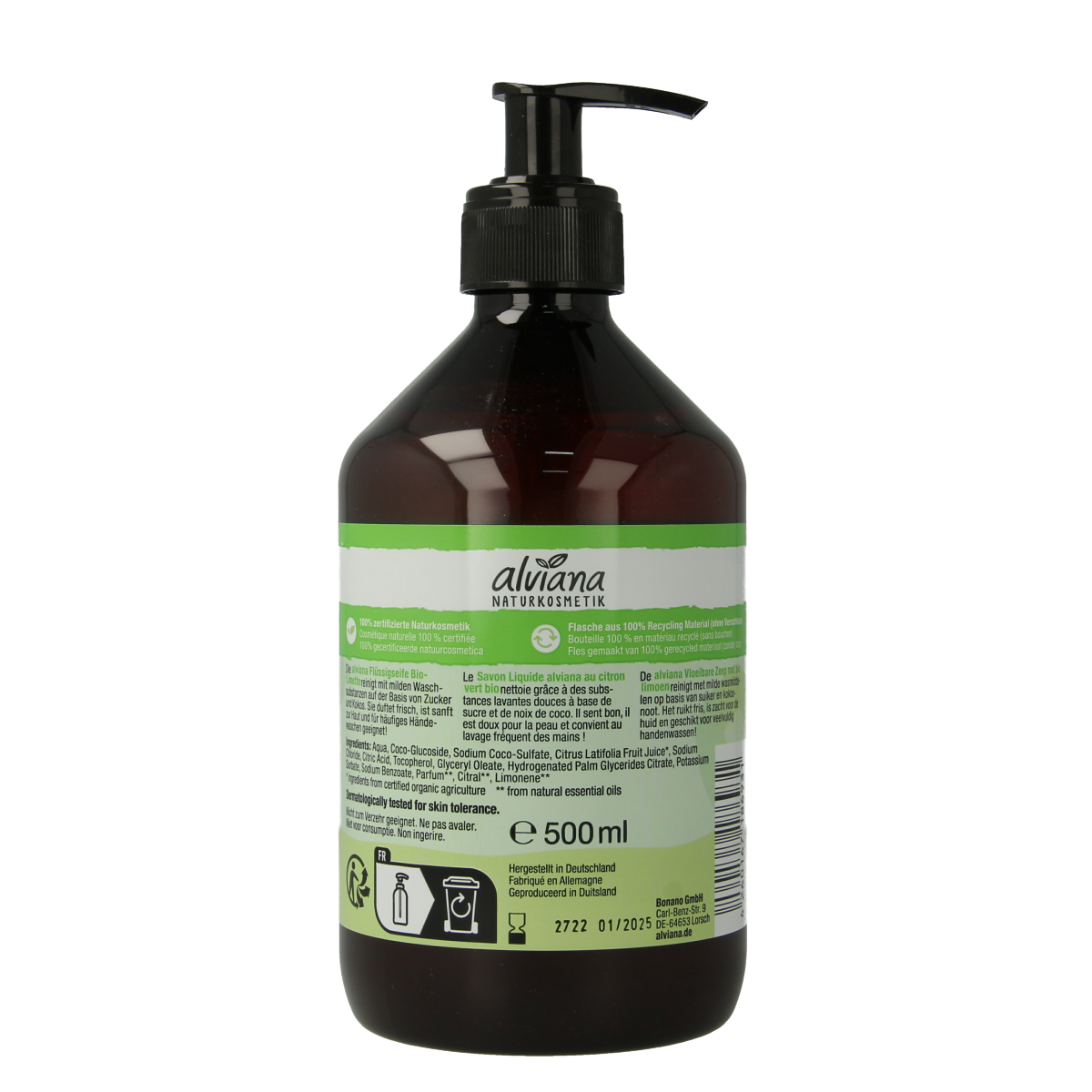 Alviana Vloeibare zeep limette 500.00 Milliliter