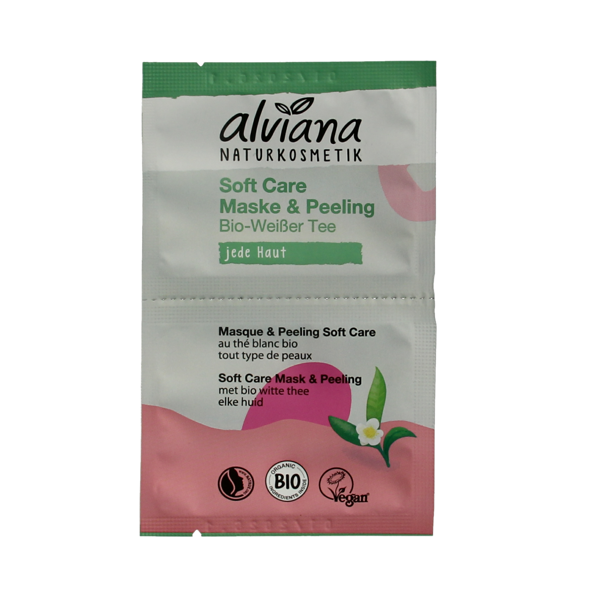 Alviana Soft care mask & peeling met biologisch witte thee 2.00 Stuks