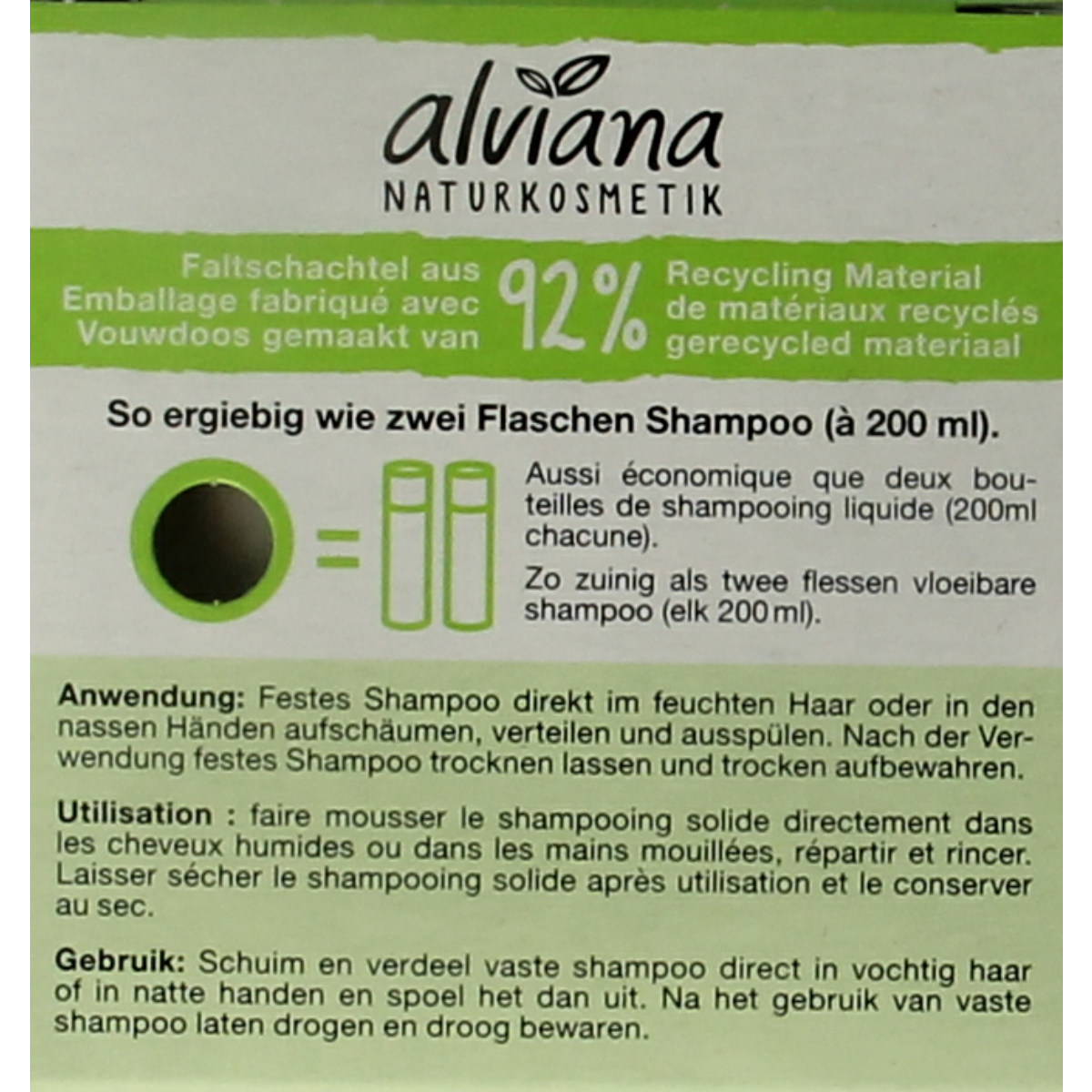 Alviana Shampoobar voor vet haar 60.00 Gram