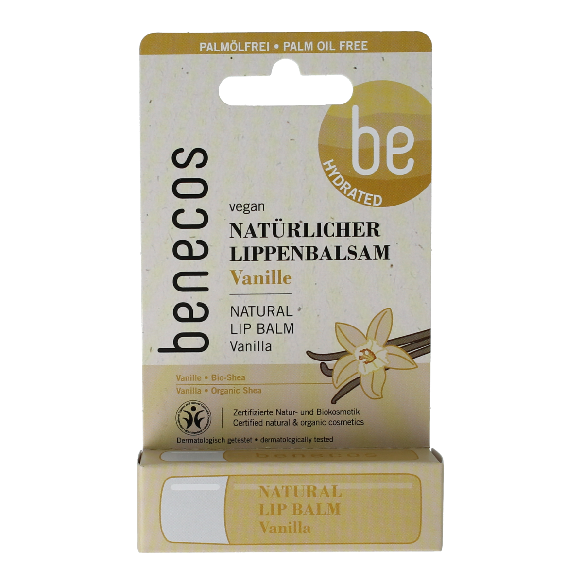 Benecos natural beauty Natural lipbalm vanilla in box 1.00 Stuks