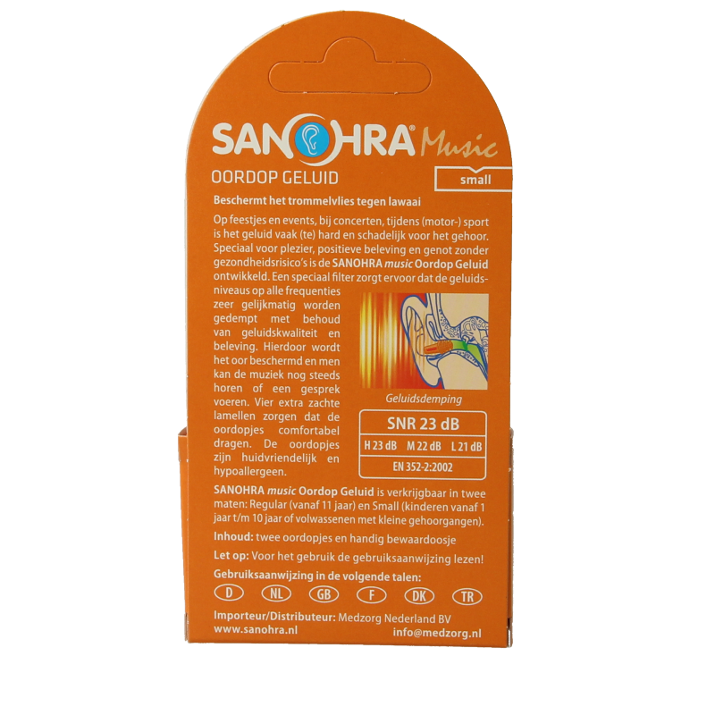 Sanohra Oordoppen geluid noise small kinderen 1 Paar