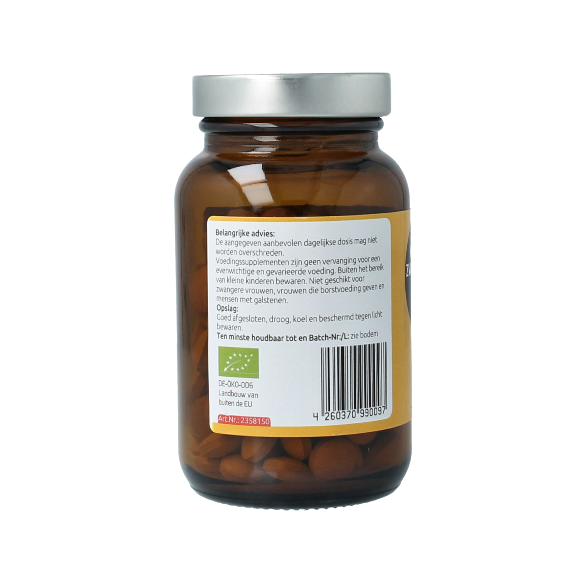 Hanoju Kurkumapoeder + piperine 500mg bio 150.00 Tabletten