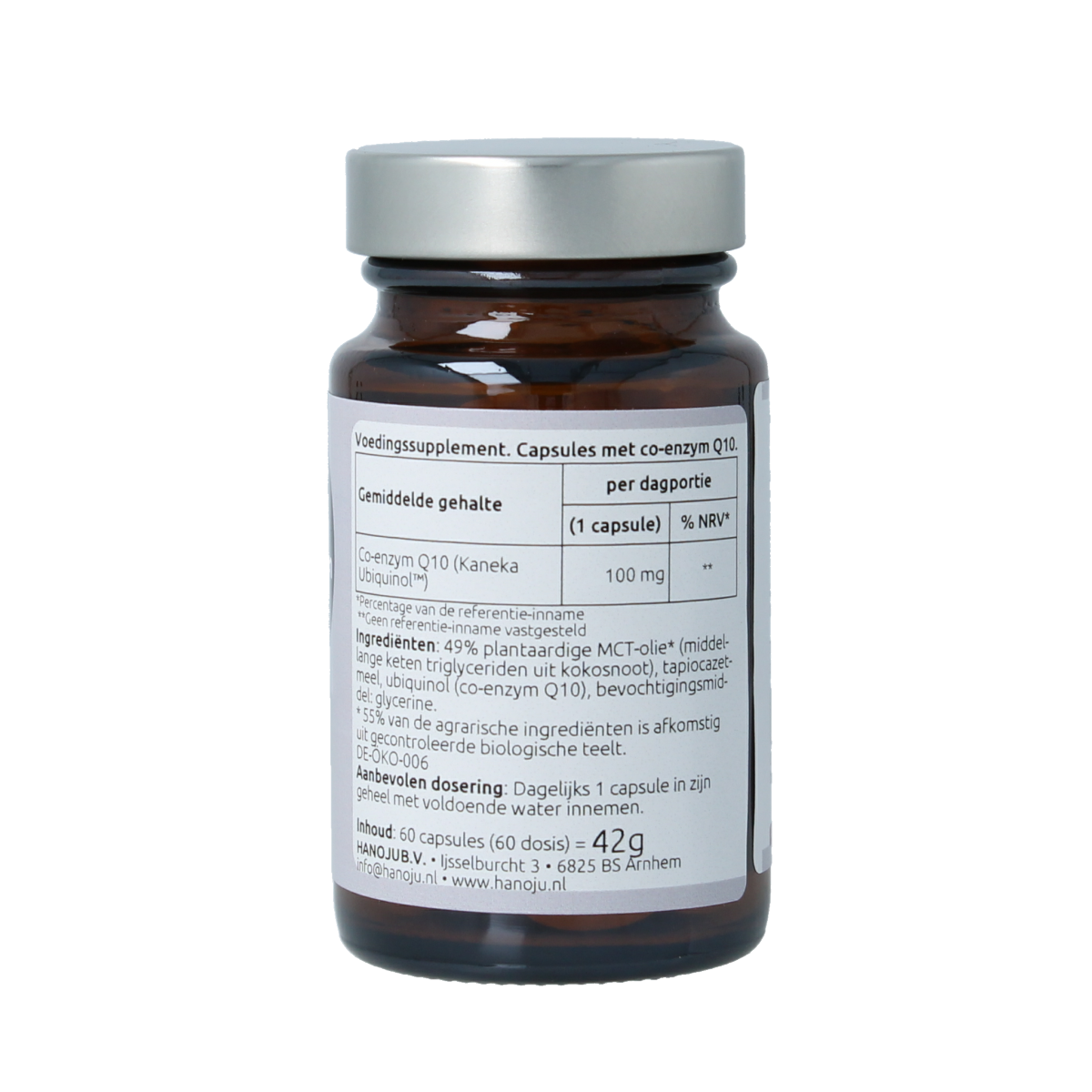 Hanoju Ubiquinol kaneka actief & vegan 60.00 Capsules
