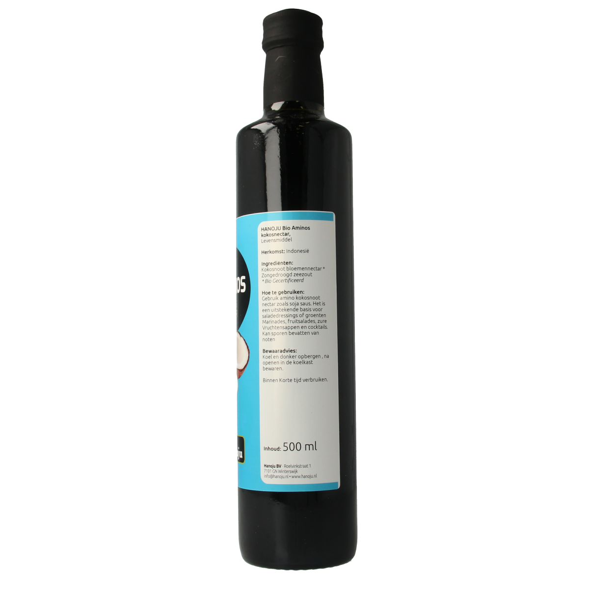 Hanoju Aminos kokosnoot nectar bio 500.00 Milliliter