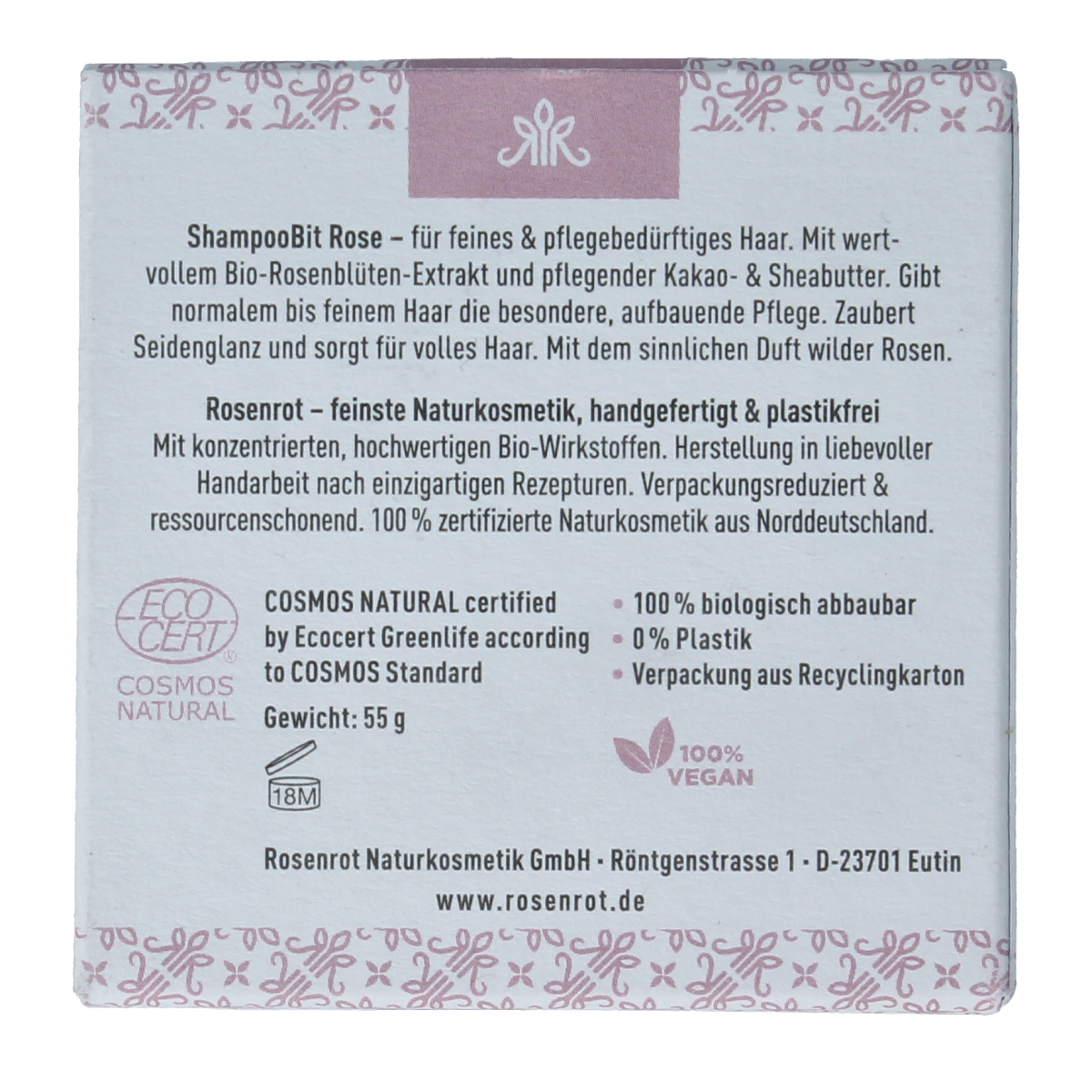 Rosenrot Solid shampoo rose 55.00 Gram