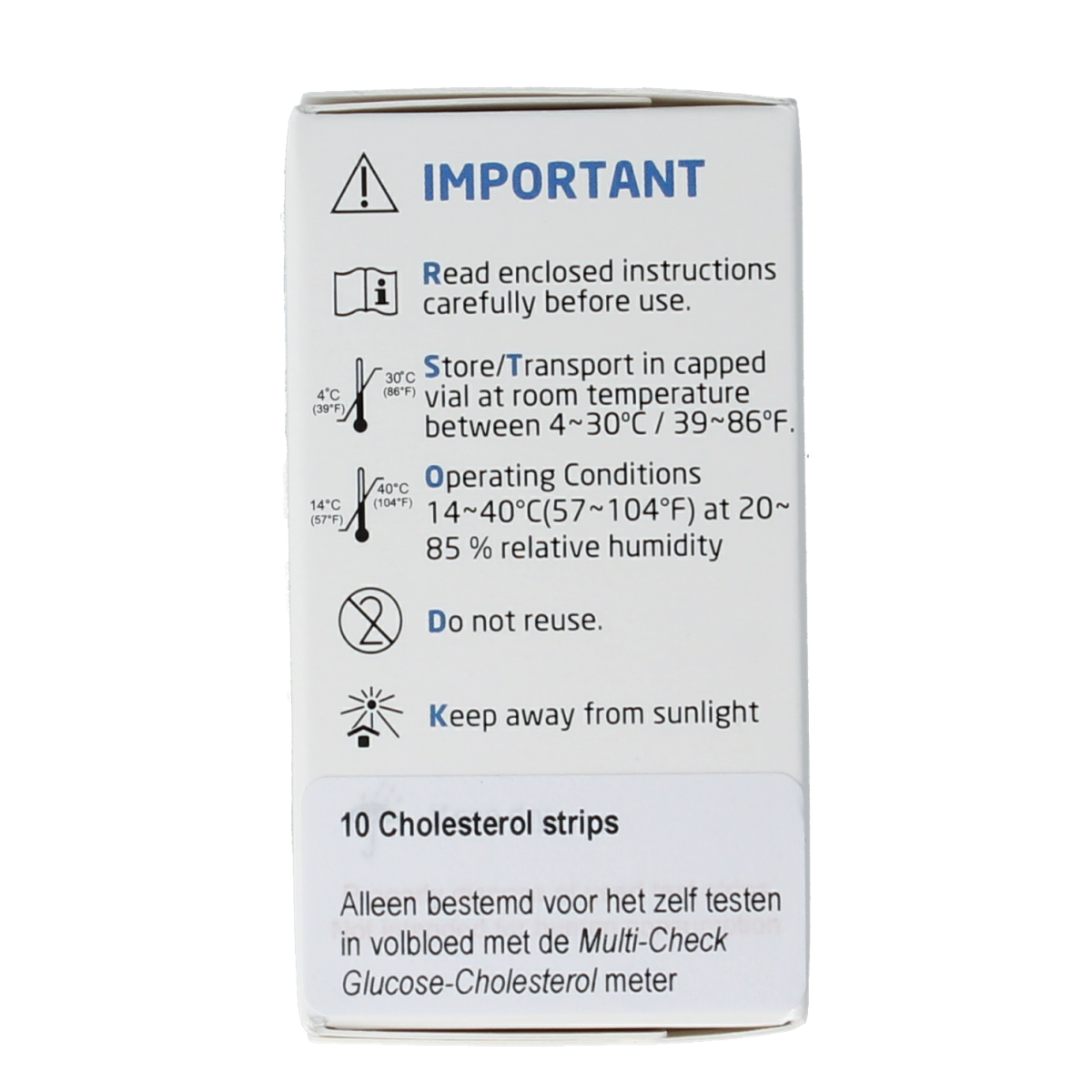 Testjezelf.nu Multicheck cholesterol teststrips 10.00 Stuks