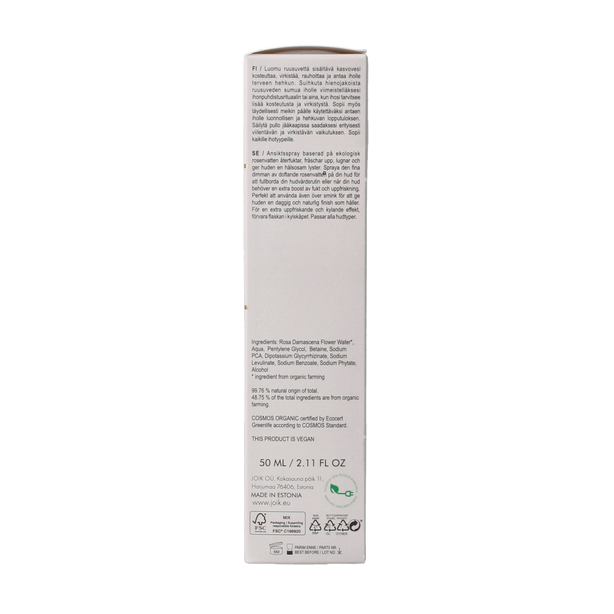 Joik Organics Re-boost glow rose beauty mist 50.00 Milliliter