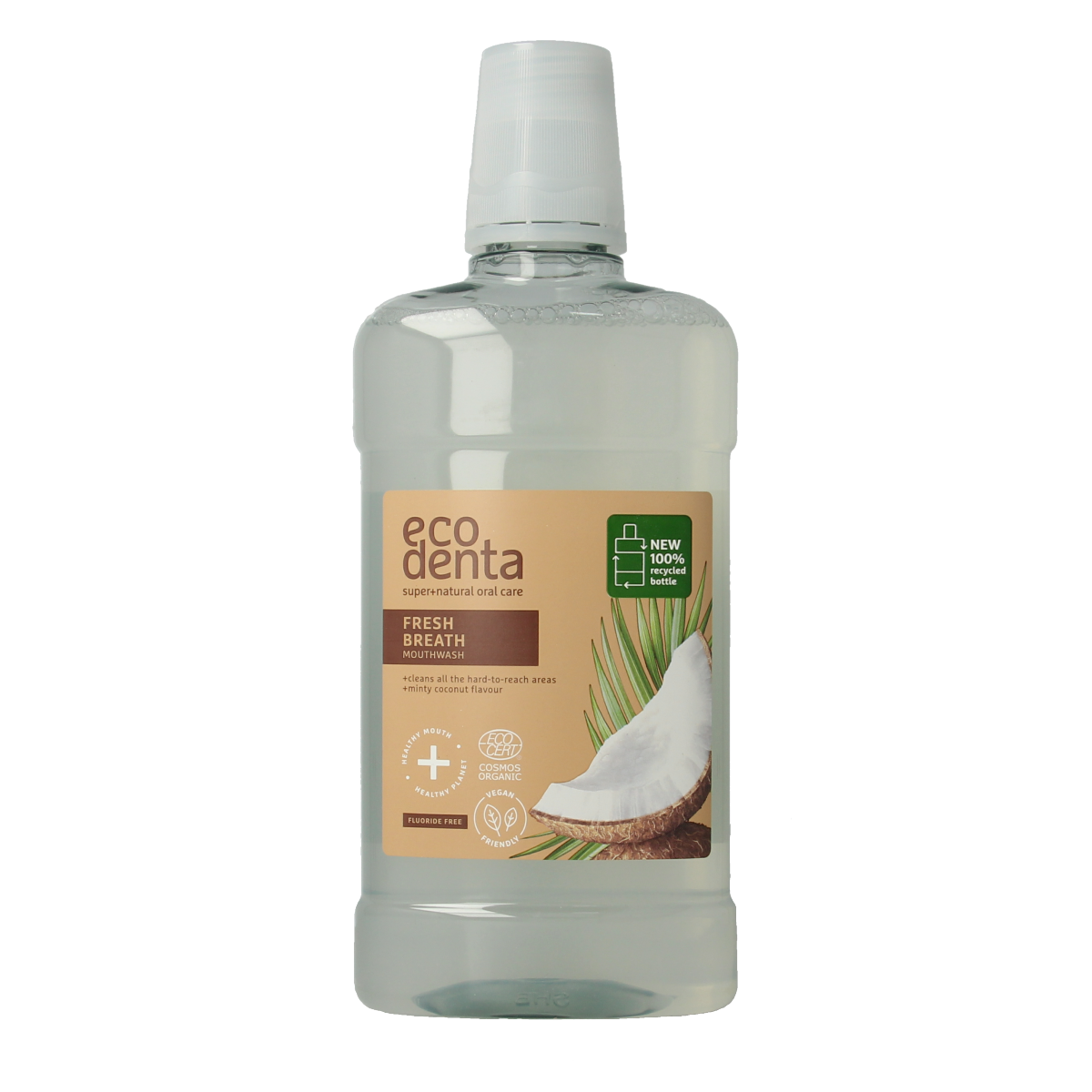 Ecodenta Mondwater munt kokos 500.00 Milliliter