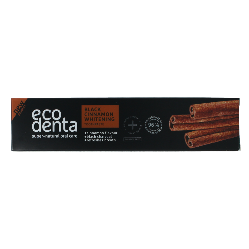 Ecodenta Tandpasta whitening kaneel black line 100 Milliliter