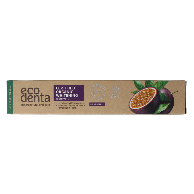 Ecodenta Tandpasta whitening passievrucht bio 75 Milliliter