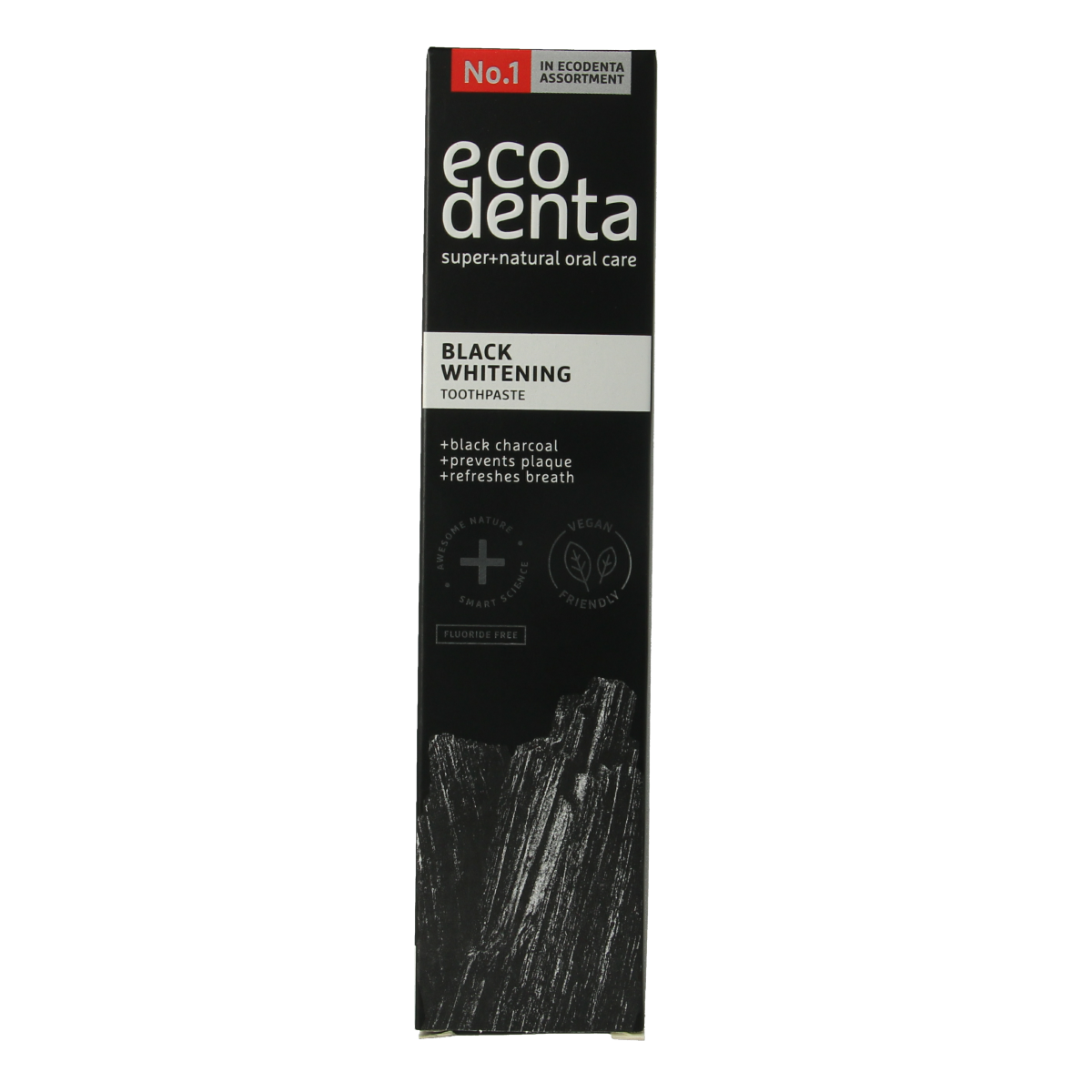 Ecodenta Tandpasta whitening houtskool extra black 100.00 Milliliter