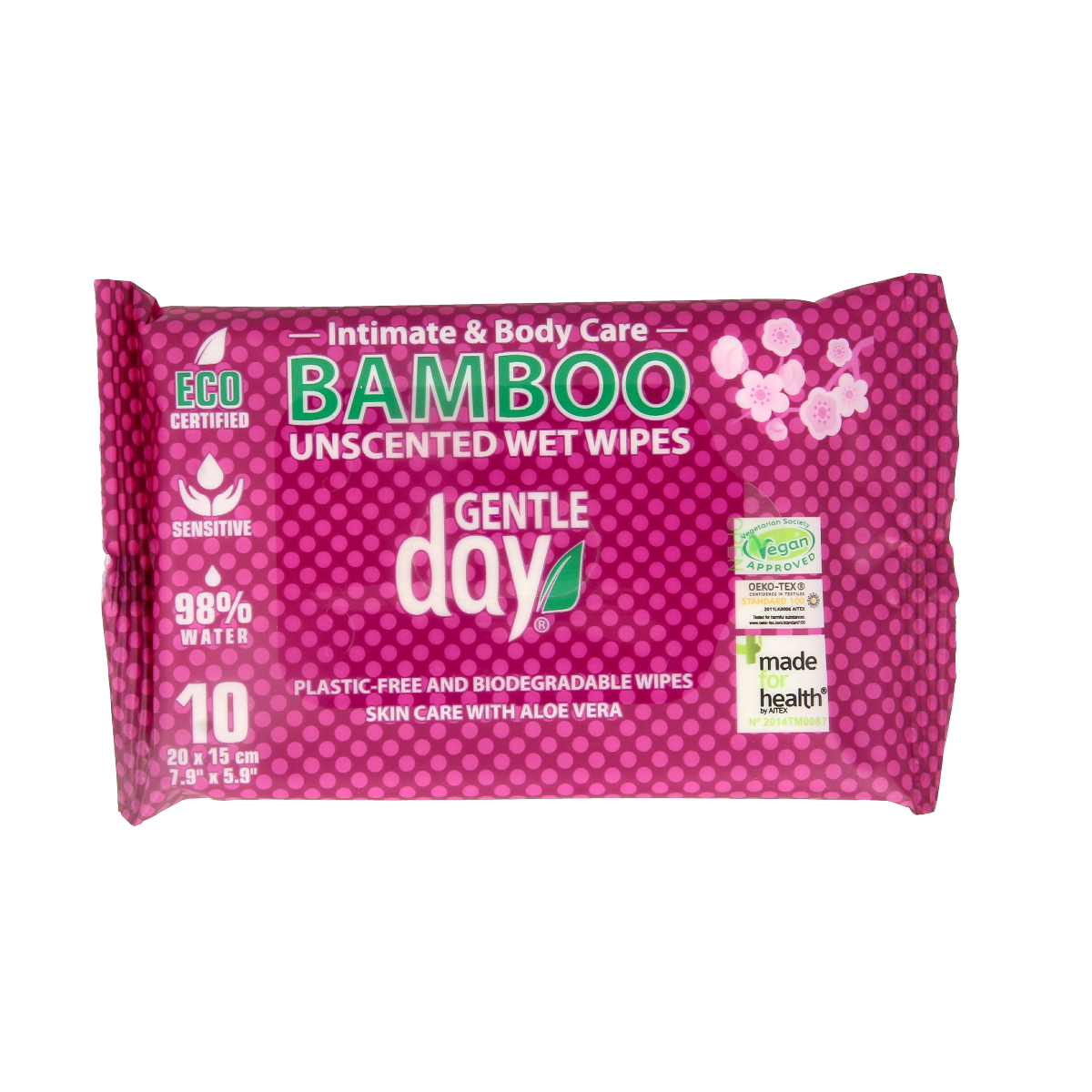 Gentle Day Natte doekjes van bamboe 10.00 Stuks