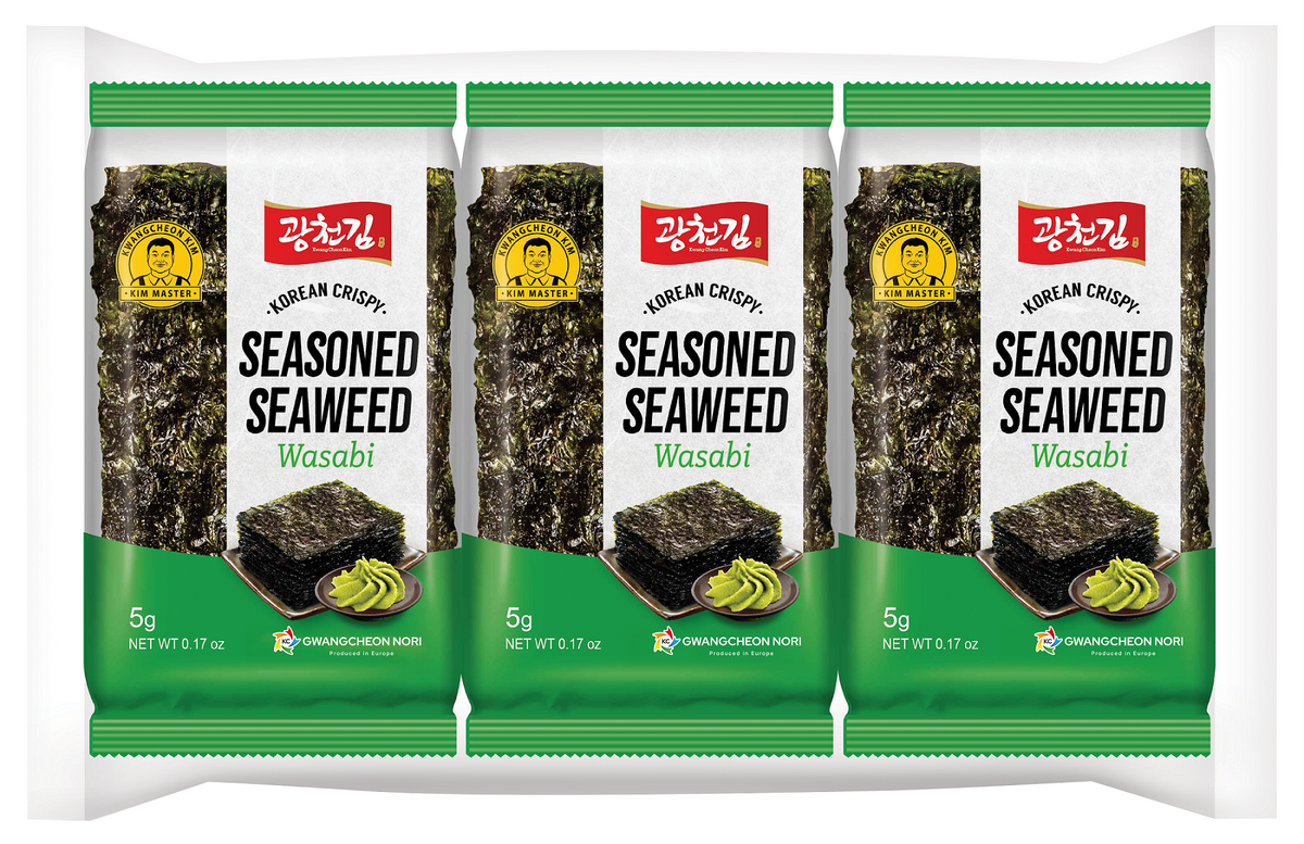 KC Nori Zeewier snack wasabi 3x5 gram 15.00 Gram
