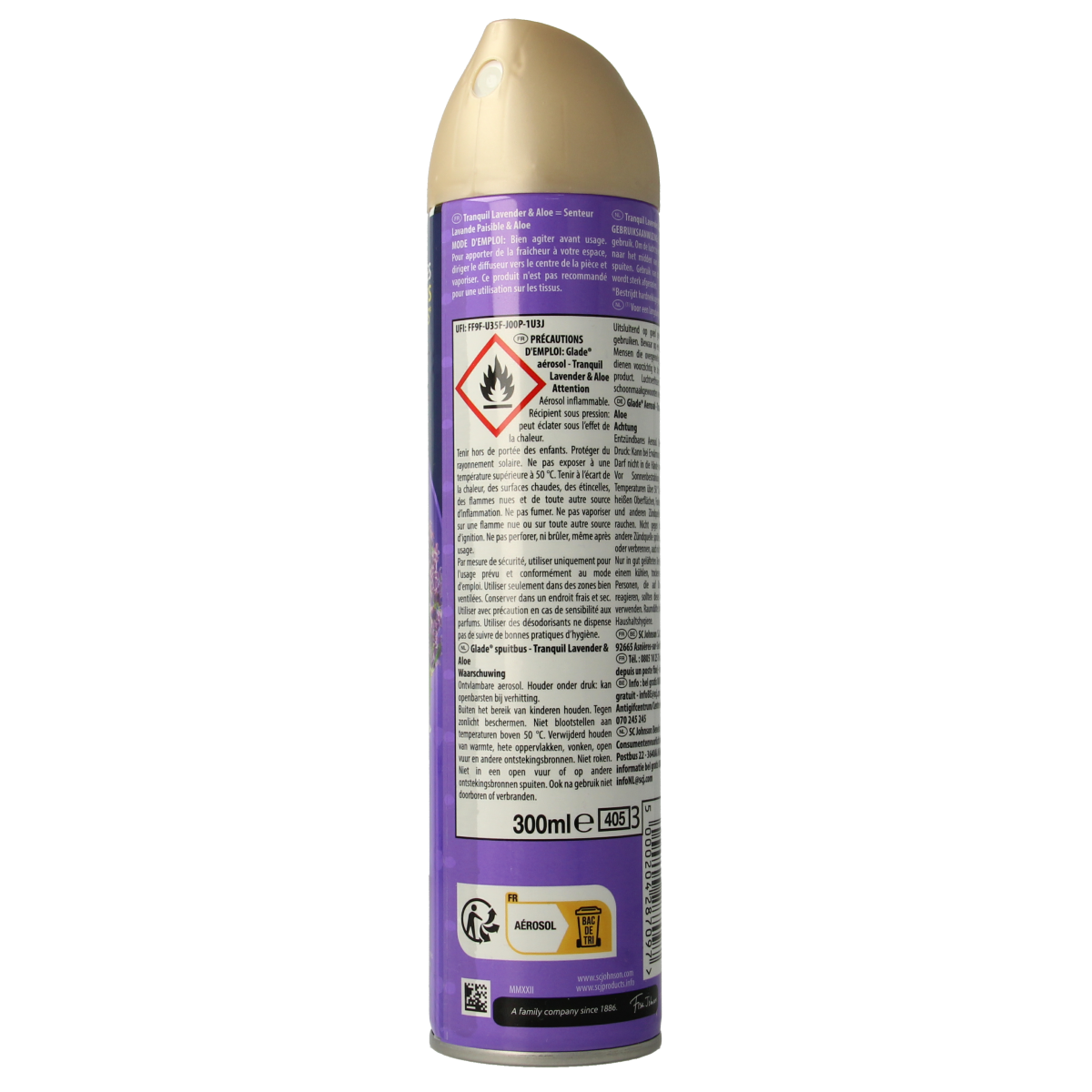 Glade Aerosol tranquil lavender & aloe 300.00 Milliliter