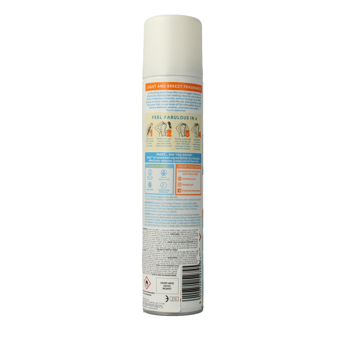 Batiste Droogshampoo fresh 200.00 Milliliter