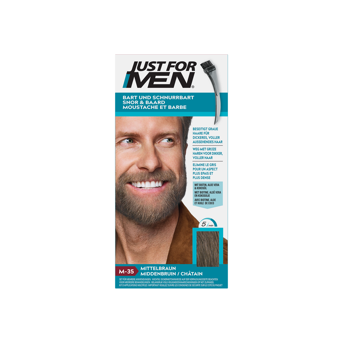 Just For Men Snor & baard middenbruin M35 14.00 Gram