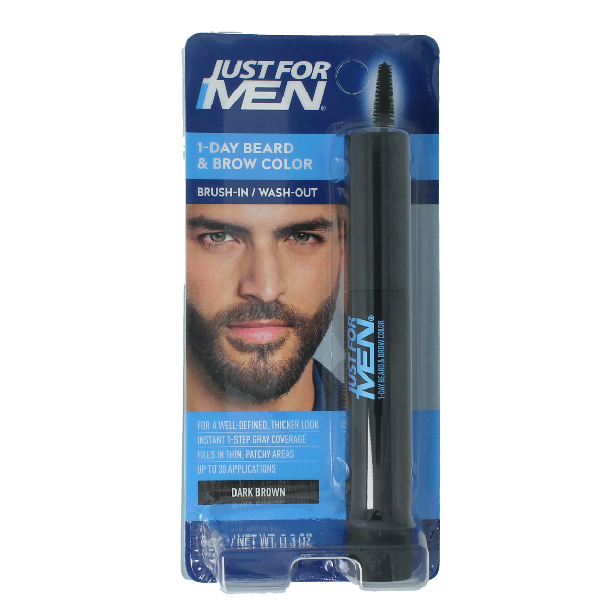 Just For Men Baard / wenkbrauw donker bruin 9.00 Milliliter