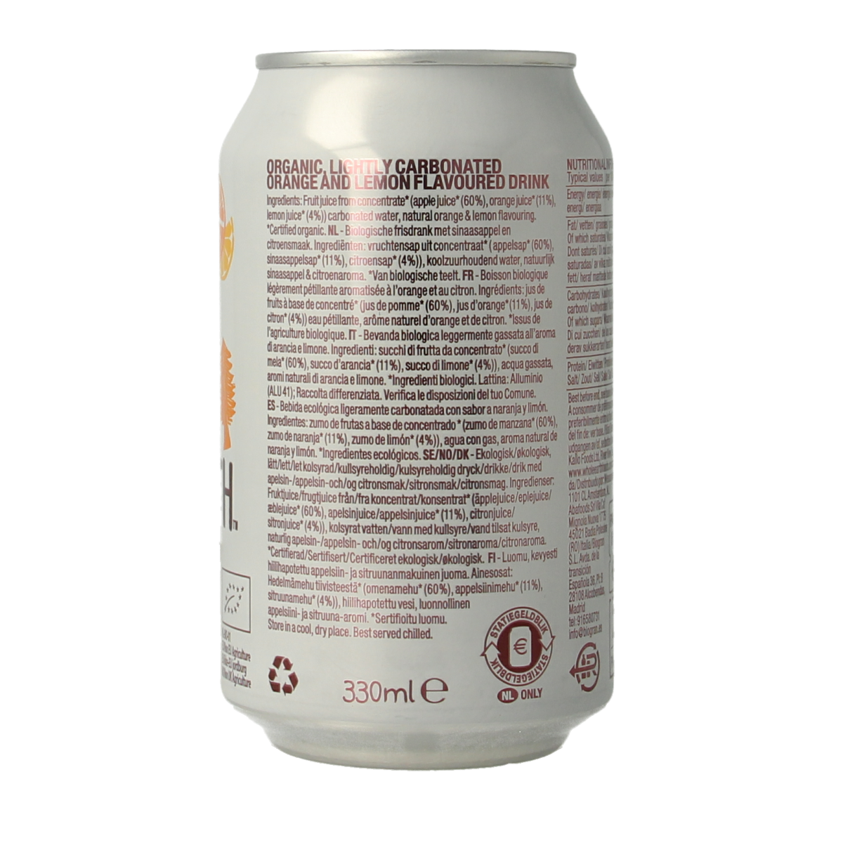 Whole Earth Sparkling orange & lemon bio 330.00 Milliliter