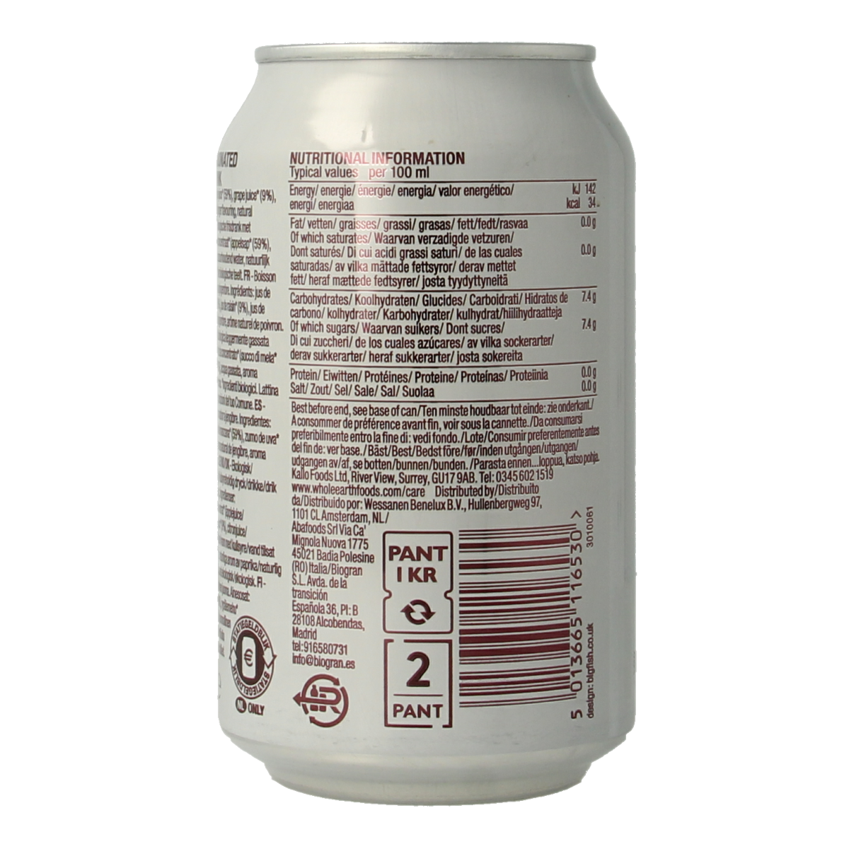 Whole Earth Sparkling ginger bio 330.00 Milliliter