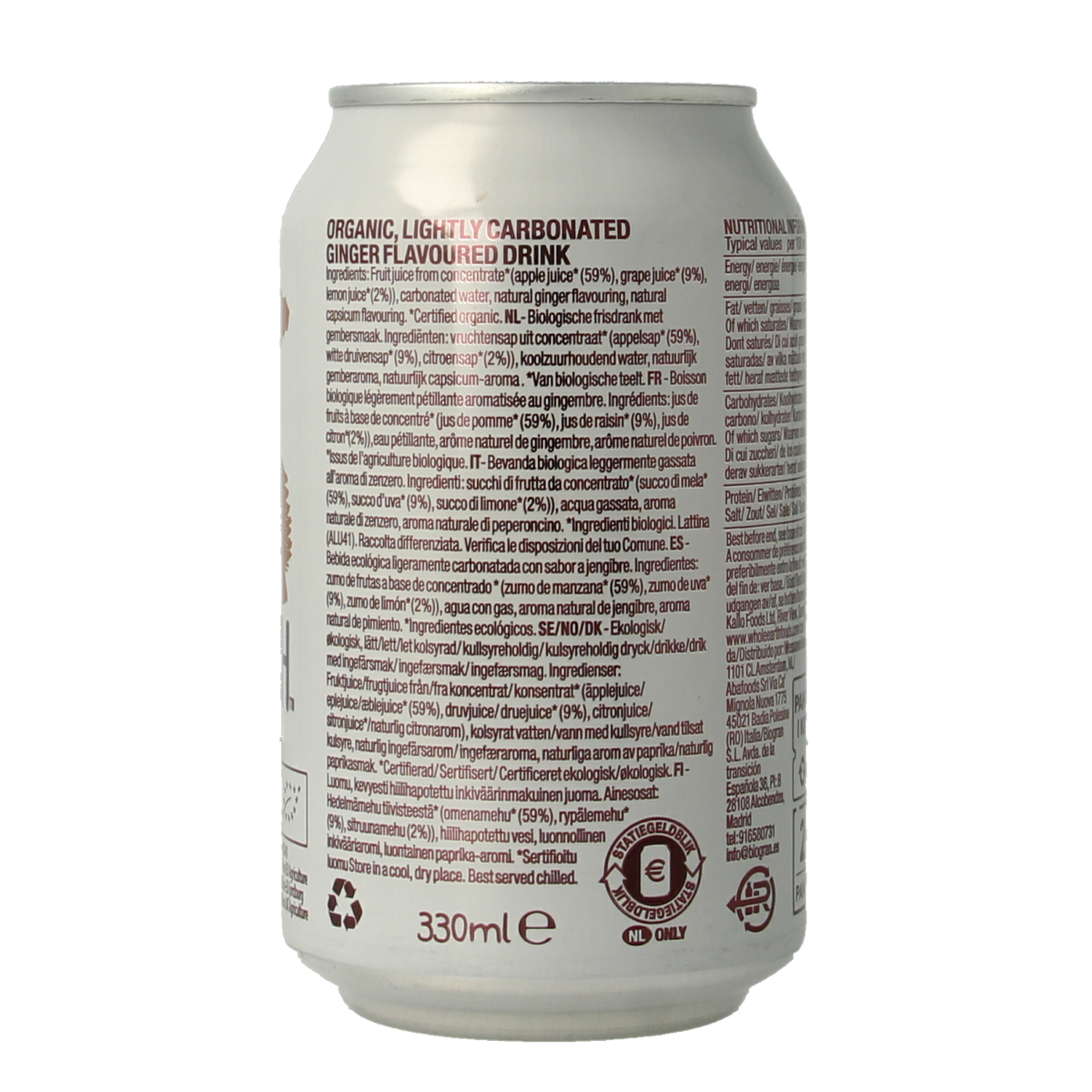 Whole Earth Sparkling ginger bio 330.00 Milliliter