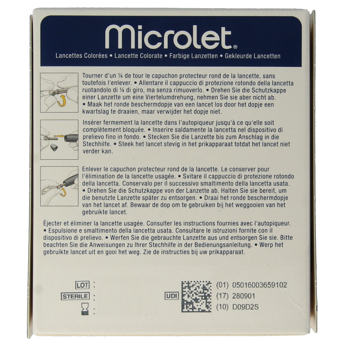 Bayer Microlet lancet gekleurd P6571 1.00 Stuks