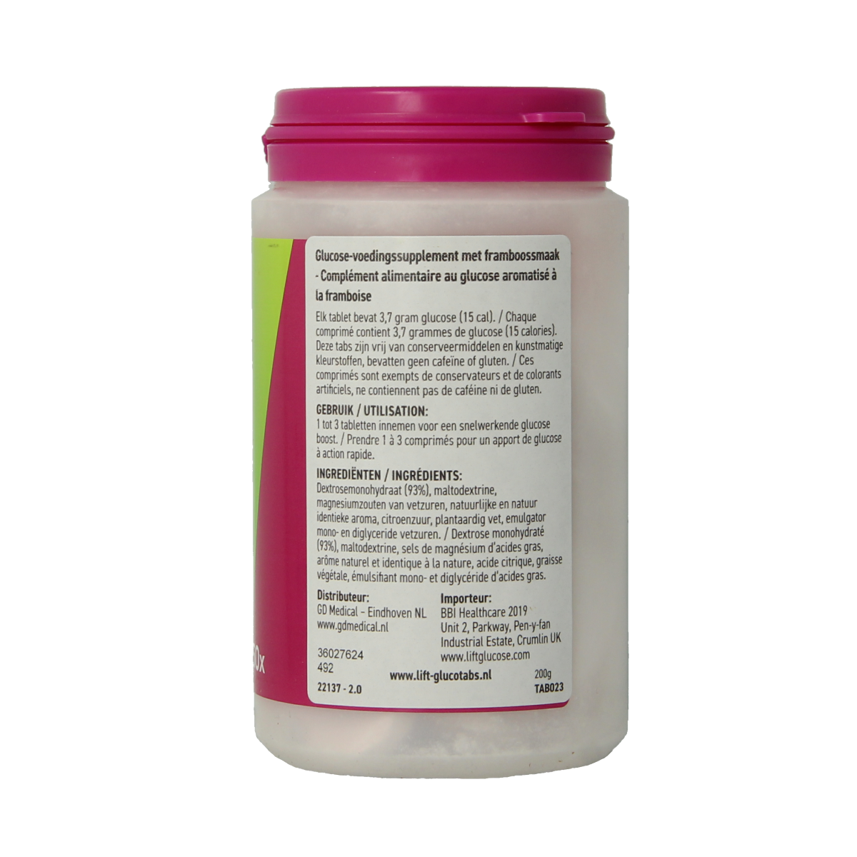 Lift LIFT GlucoTabs raspberry/framboos pot 50.00 Tabletten