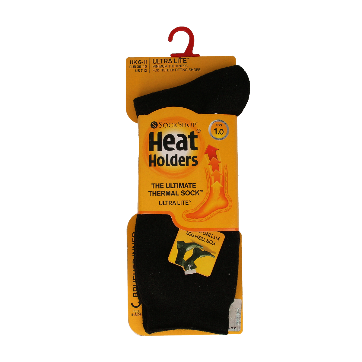 Heat Holders Mens sock ultra lite maat 6-11 black 1.00 Paar