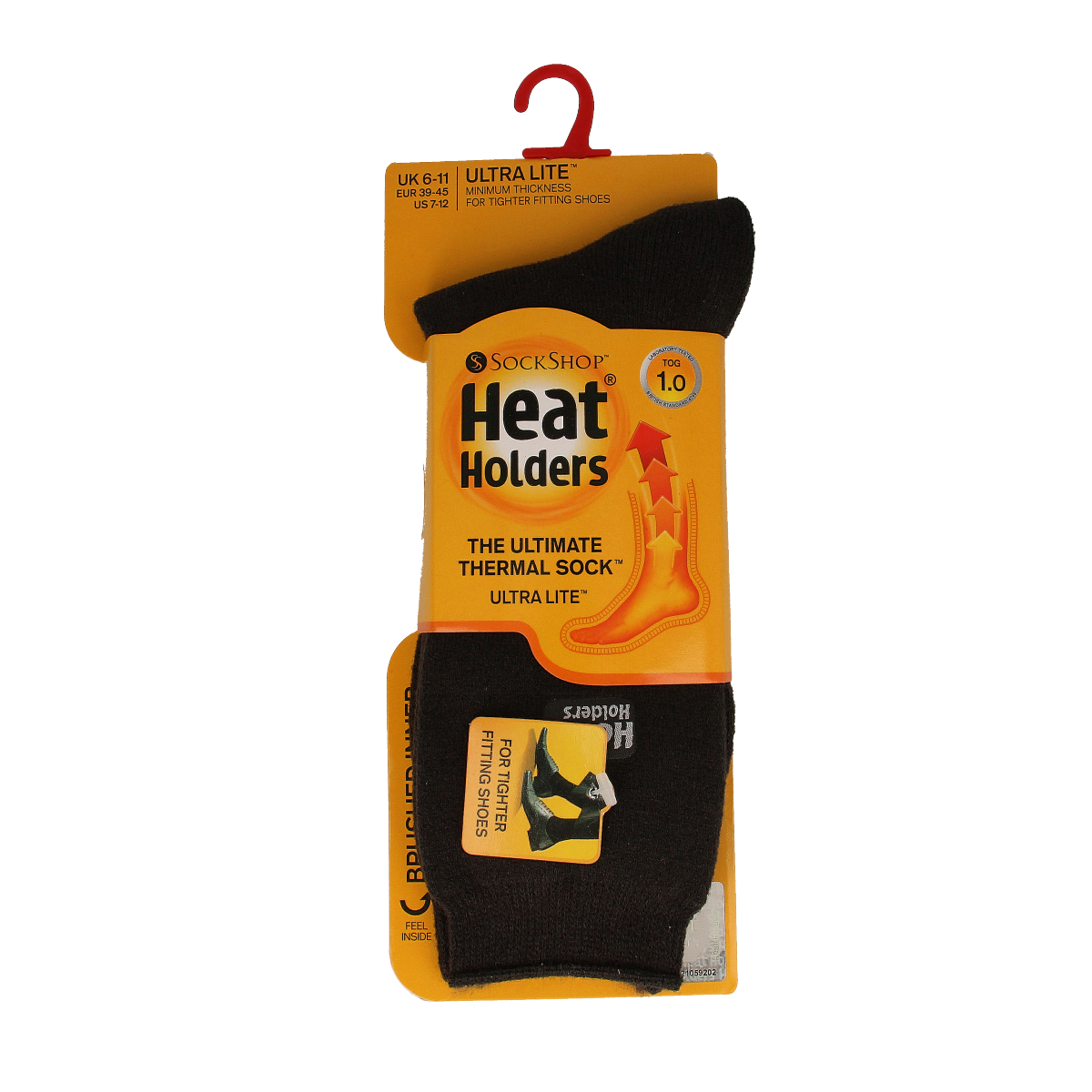 Heat Holders Mens socks ultra lite maat 6-11 charcoal 1.00 Paar