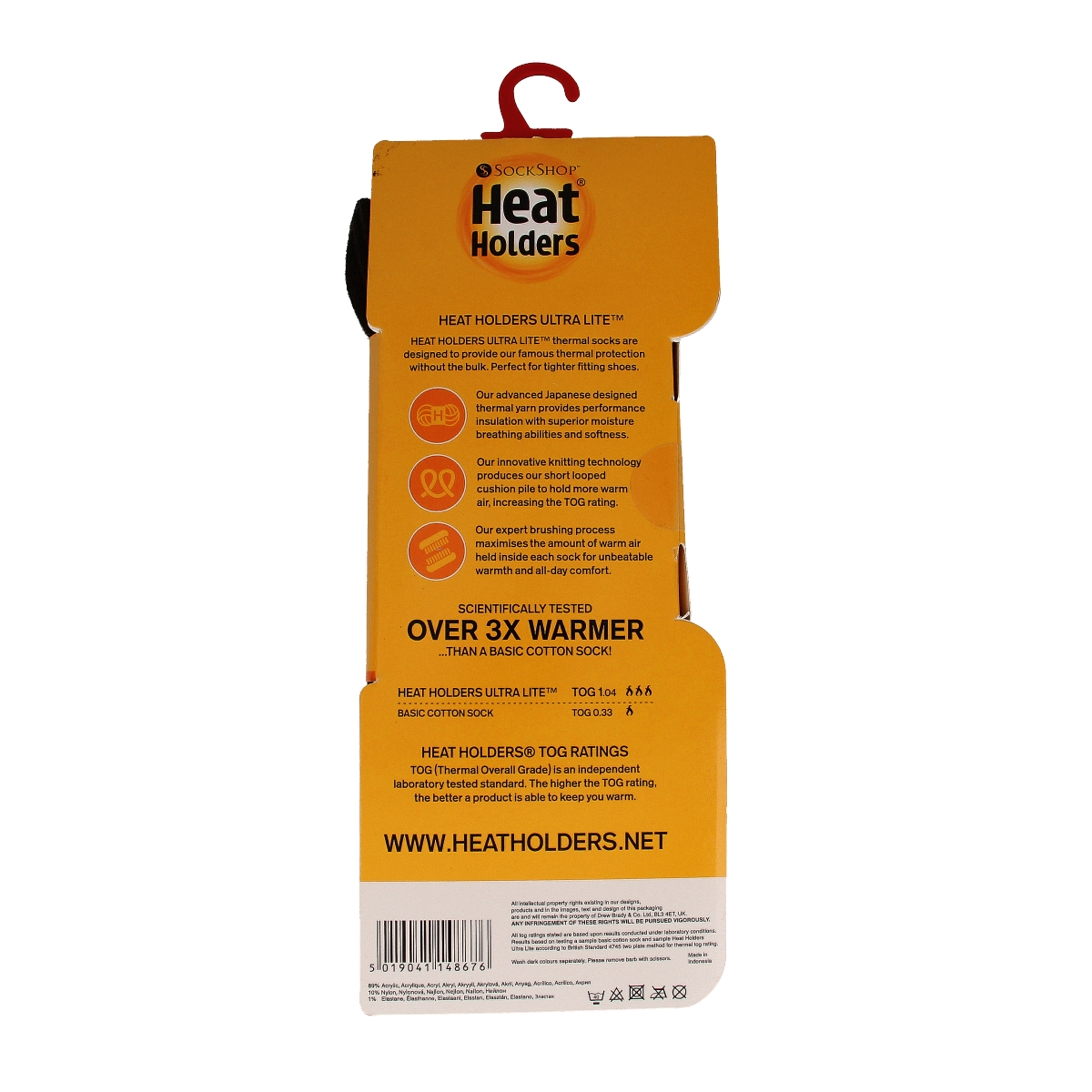 Heat Holders Mens socks ultra lite maat 6-11 charcoal 1.00 Paar