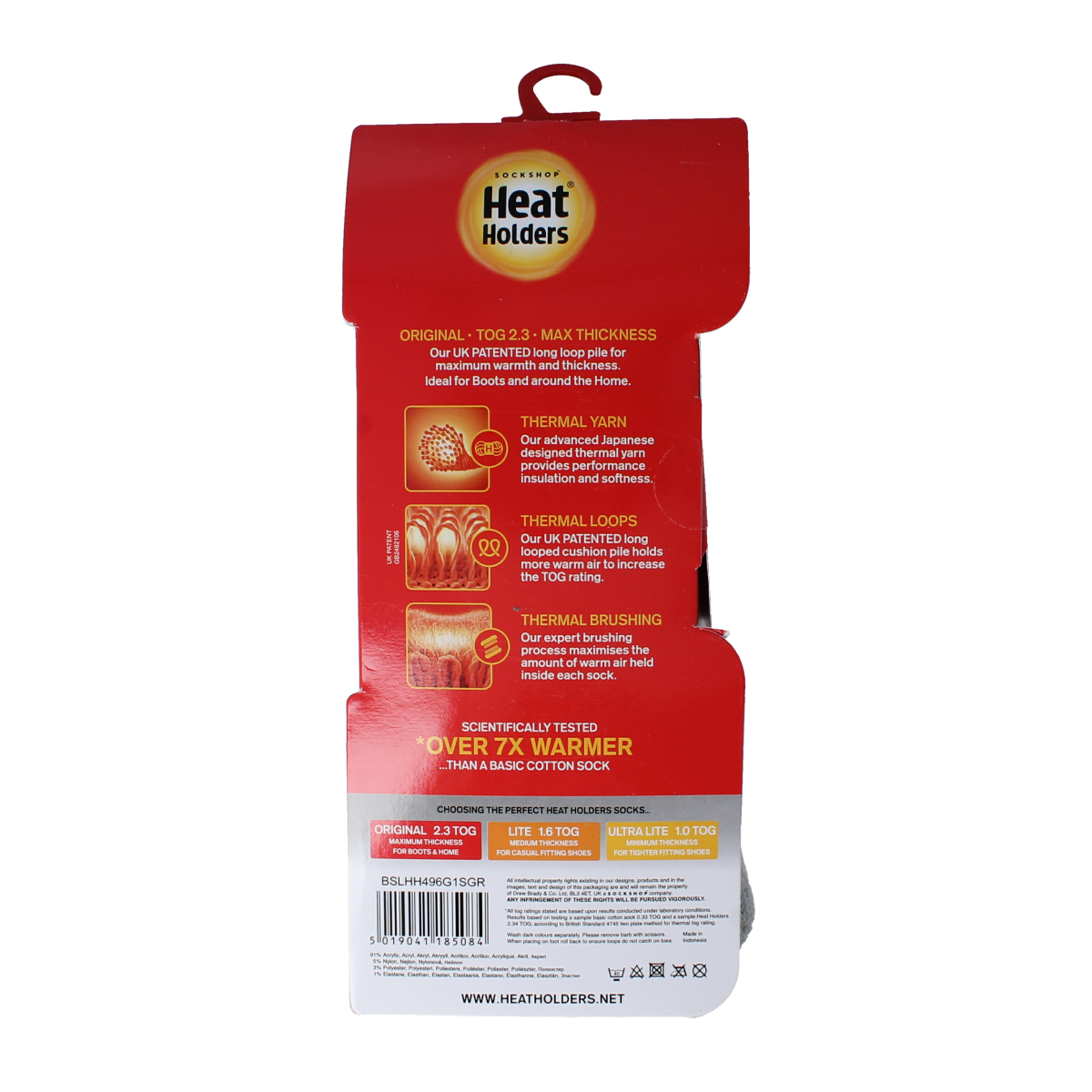 Heat Holders Anti slip socks silver grey 37-42 1.00 Paar