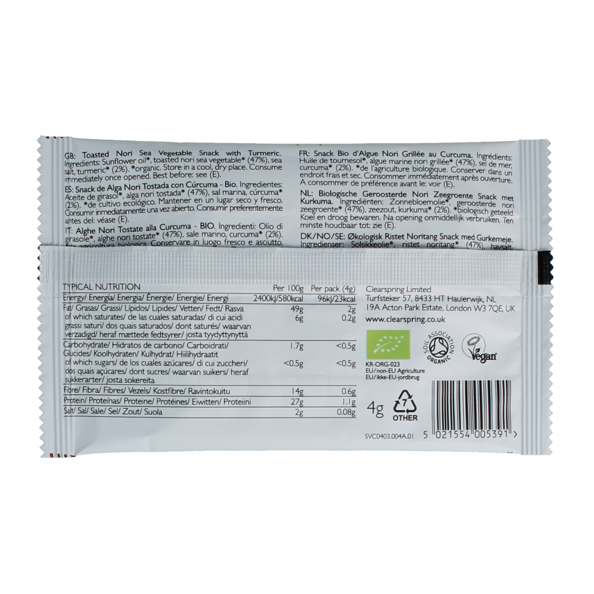 Clearspring Seaveg - Crispies turmeric bio 4.00 Gram