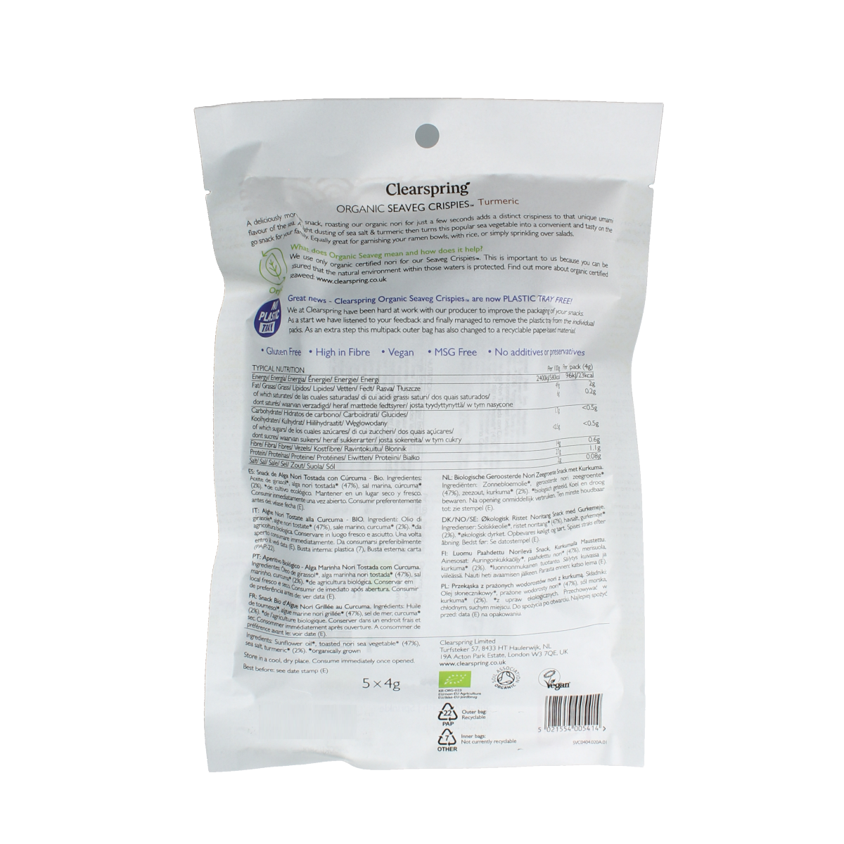 Clearspring Seaveg - Crispies turmeric multipack bio 20.00 Gram