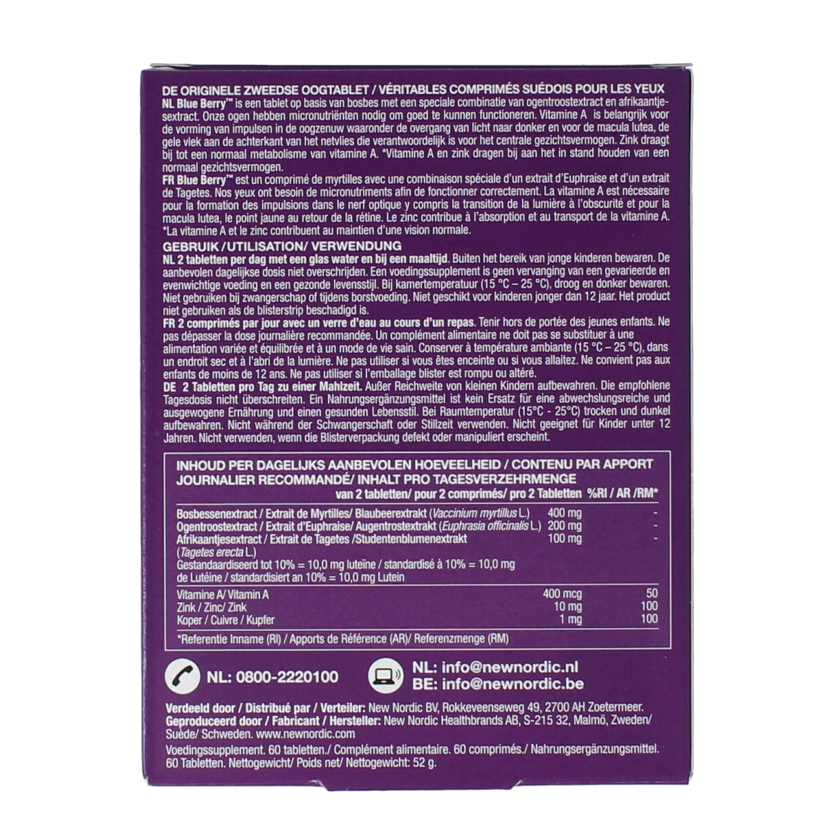 New Nordic Blue berry eyebright 60.00 Tabletten