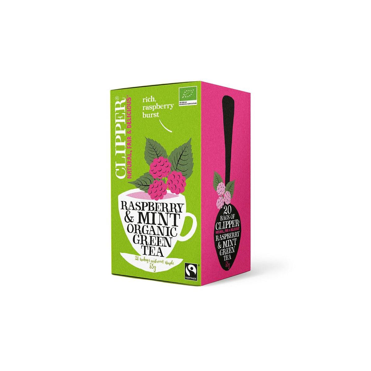 Clipper Framboos mint green tea bio 20.00 Zakjes
