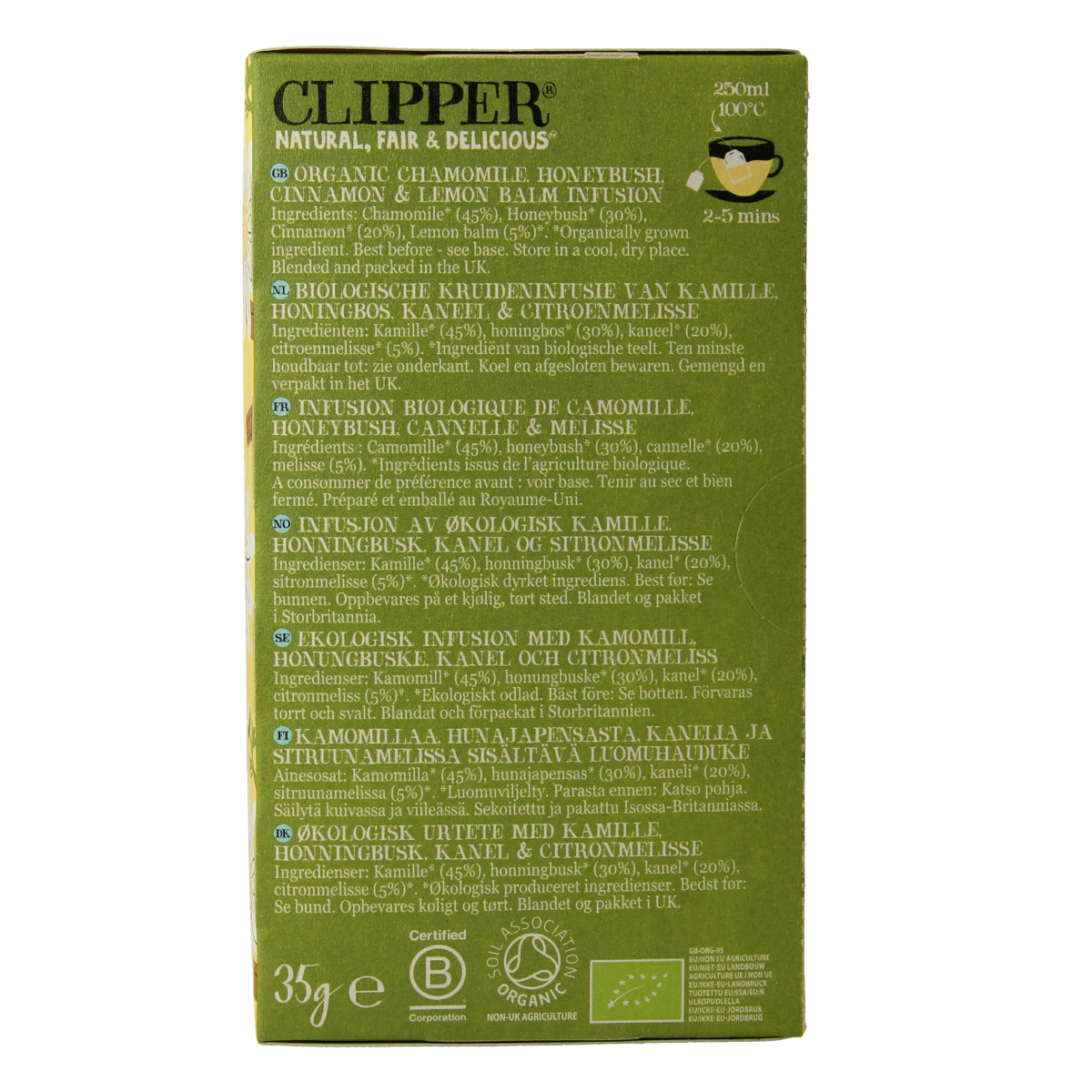Clipper Chamomile & cinnamon organic infusion bio 20.00 Zakjes