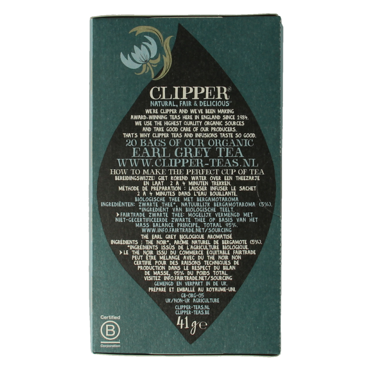 Clipper Earl grey tea bio 20.00 Zakjes