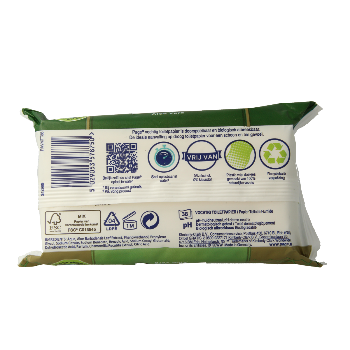 Page Vochtig toiletpapier aloe vera navulling 38.00 Stuks