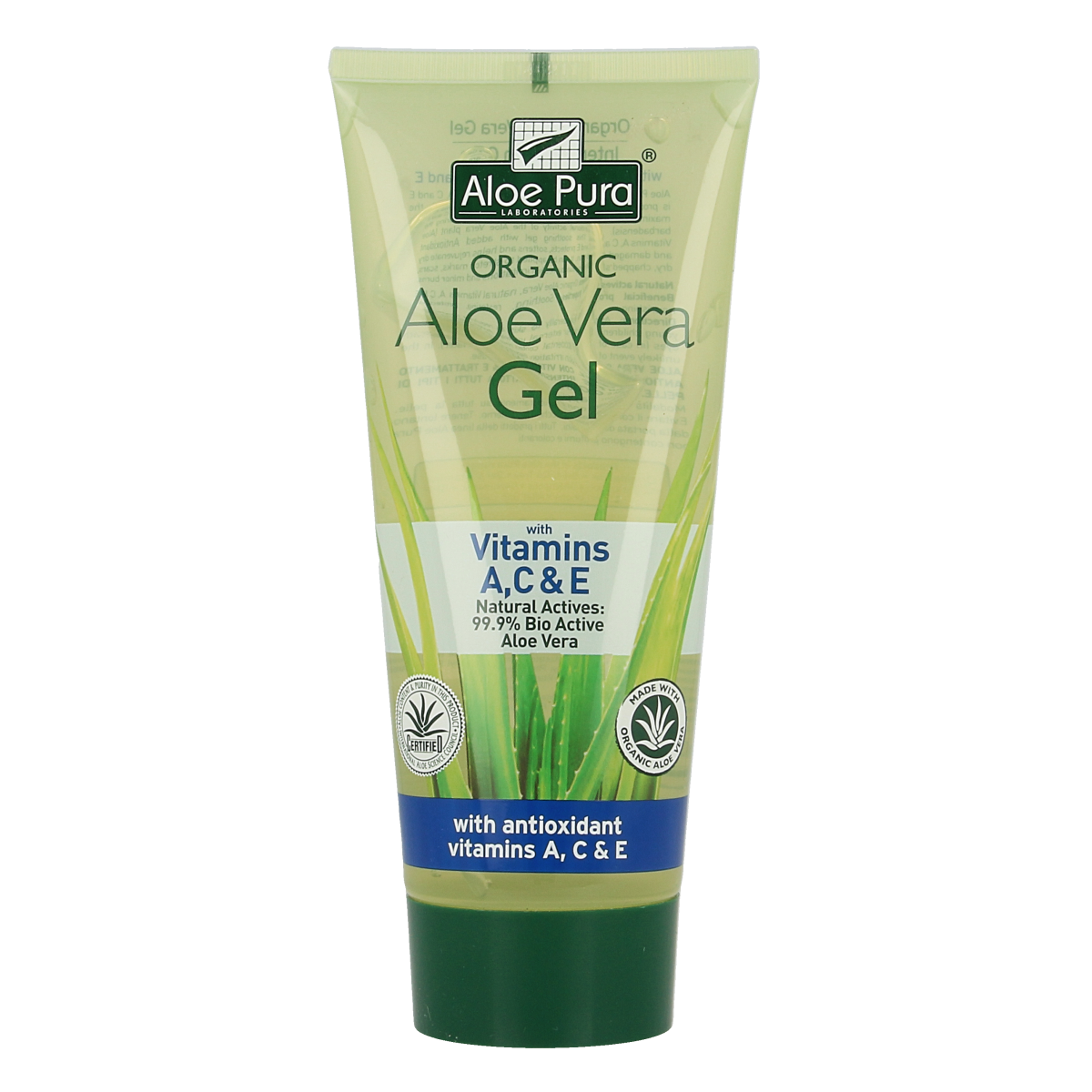 Optima Aloe pura aloe vera gel organic vitamine A C E 200.00 Milliliter