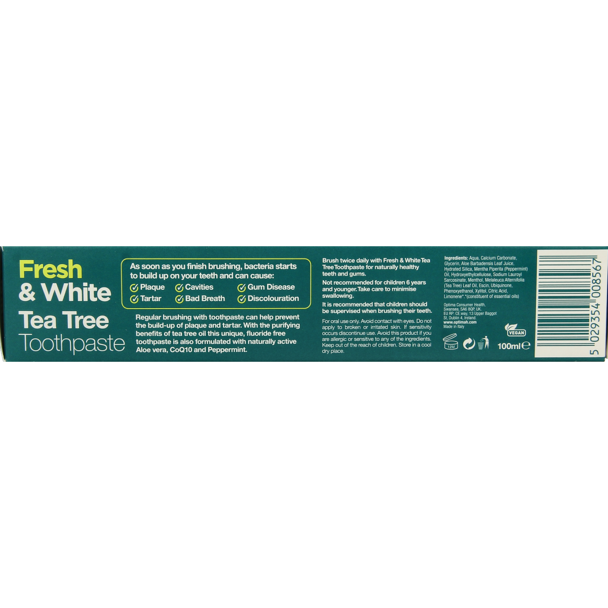 Optima Australian tea tree tandpasta fresh & white 100.00 Milliliter