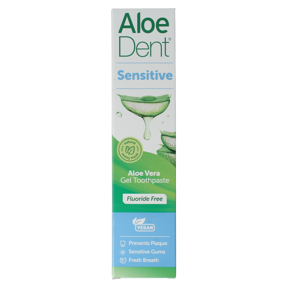 Aloe Dent Tandpasta aloe vera sensitive fluor free 100.00 Milliliter
