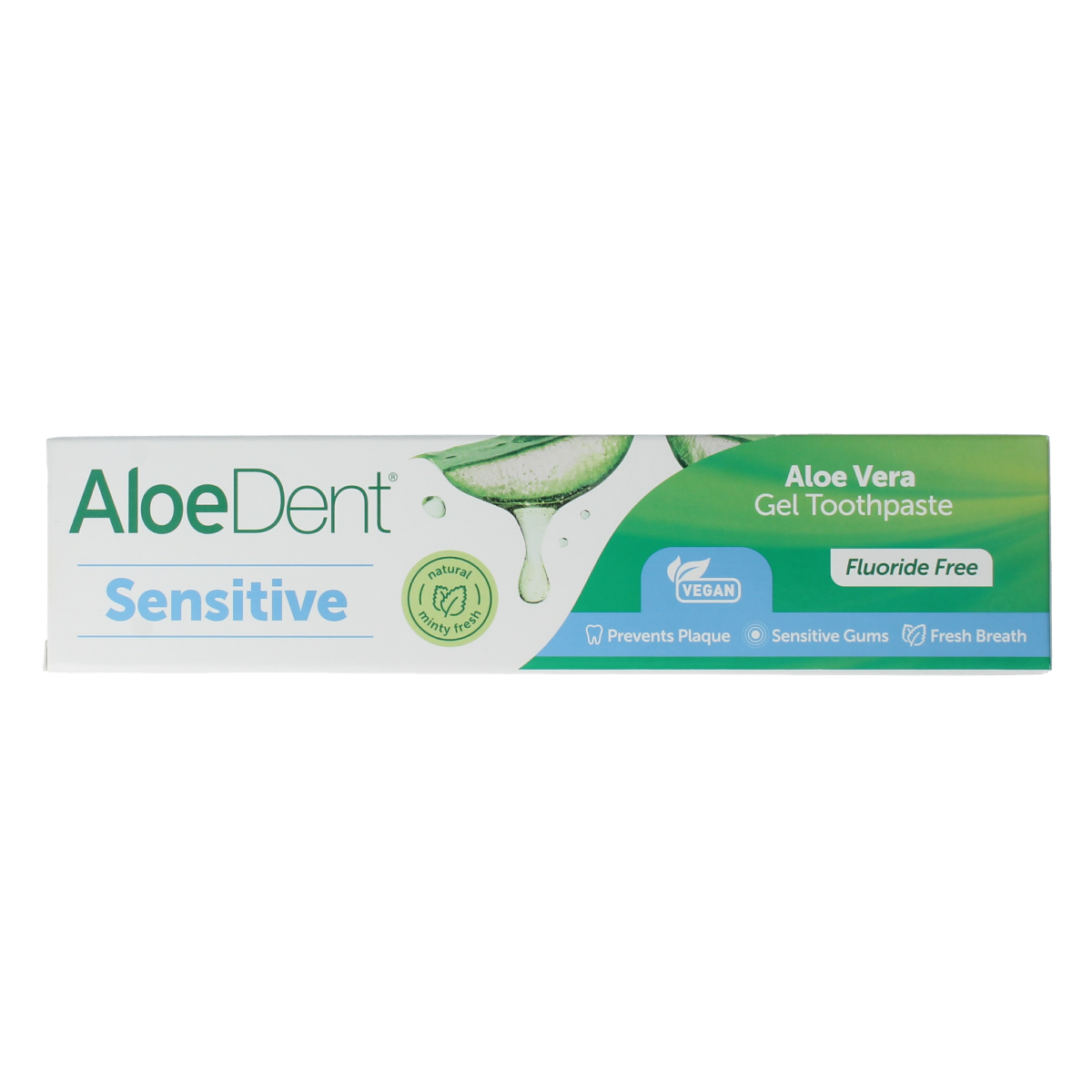 Aloe Dent Tandpasta aloe vera sensitive fluor free 100.00 Milliliter