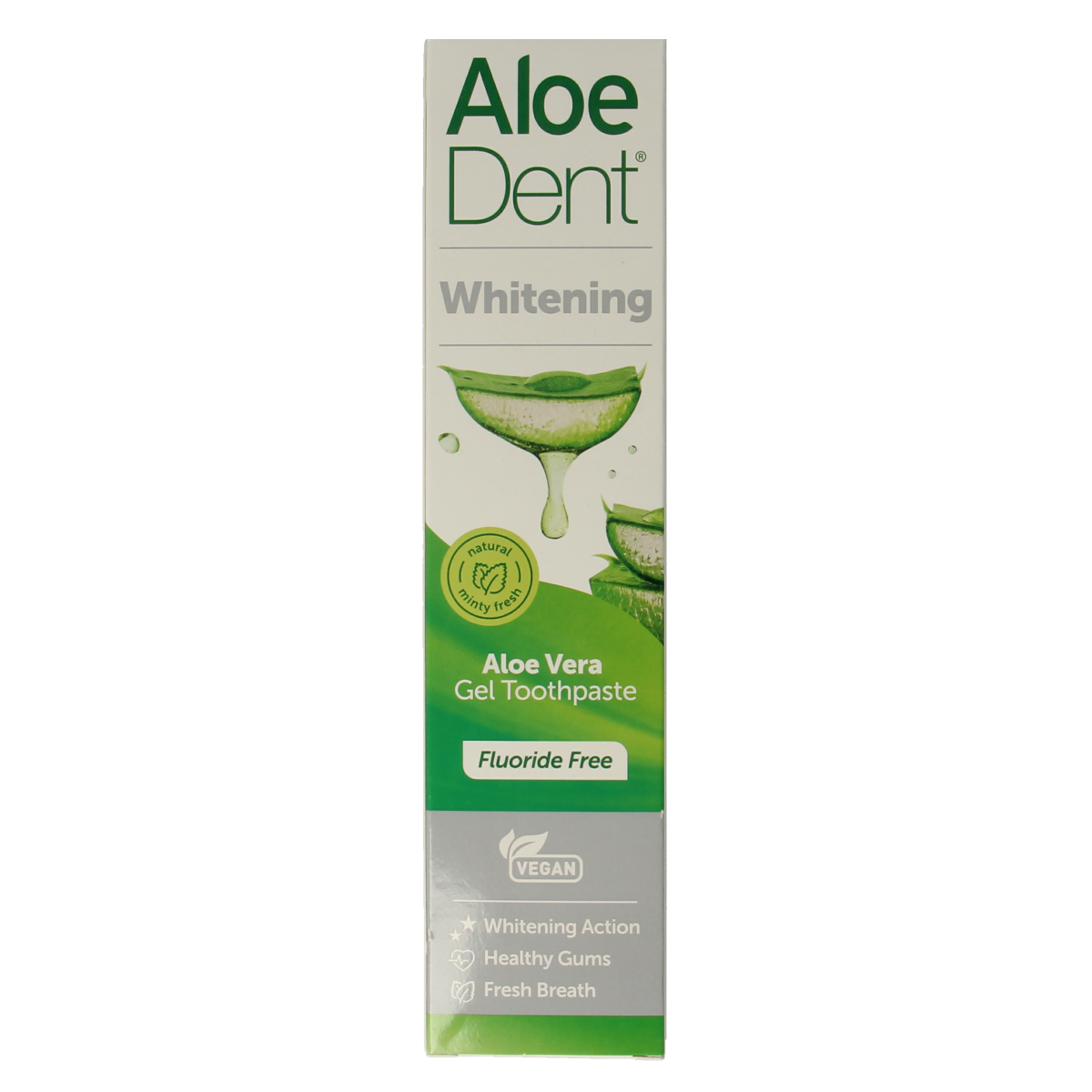 Aloe Dent Tandpasta aloe vera whitening fluor free 100.00 Milliliter