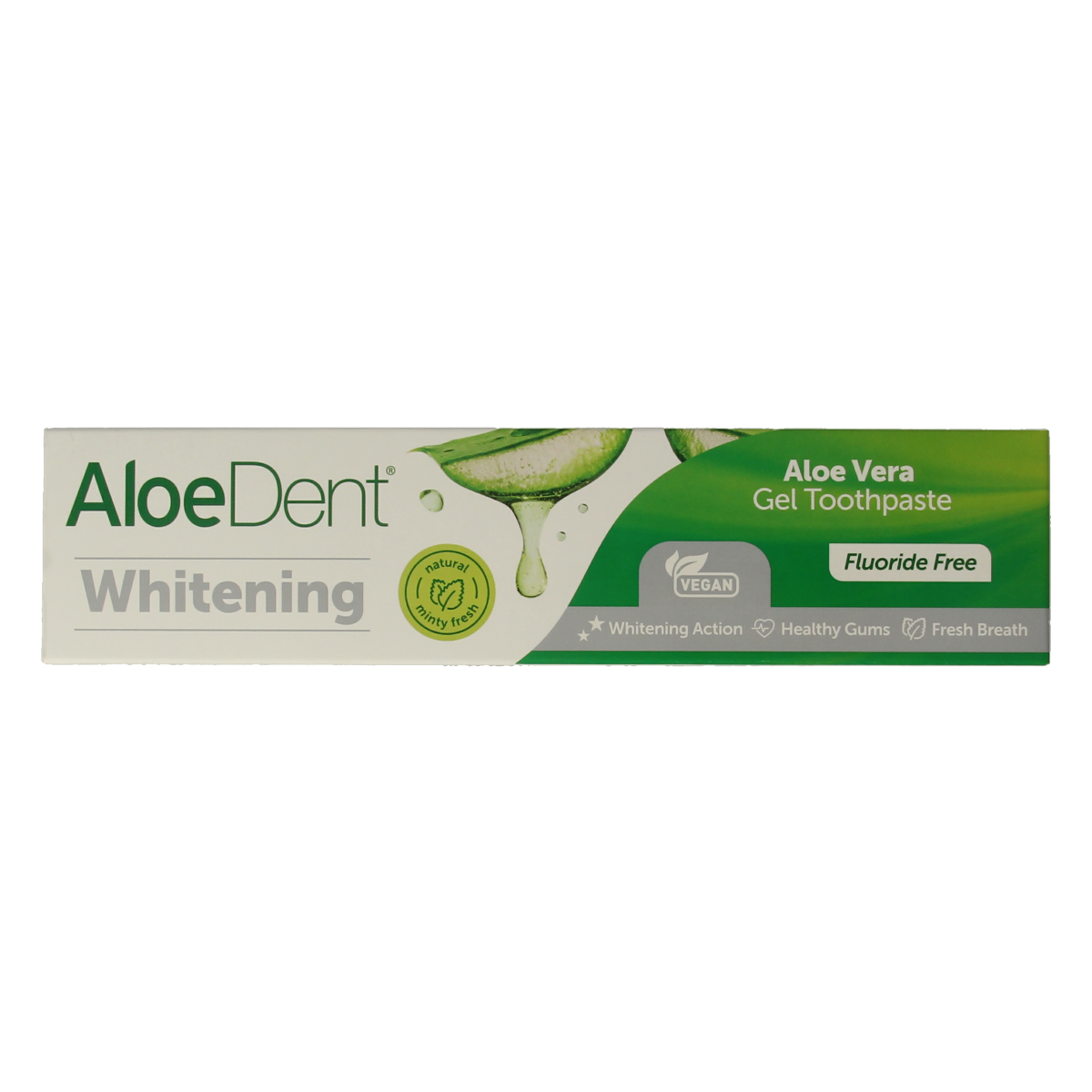 Aloe Dent Tandpasta aloe vera whitening fluor free 100.00 Milliliter