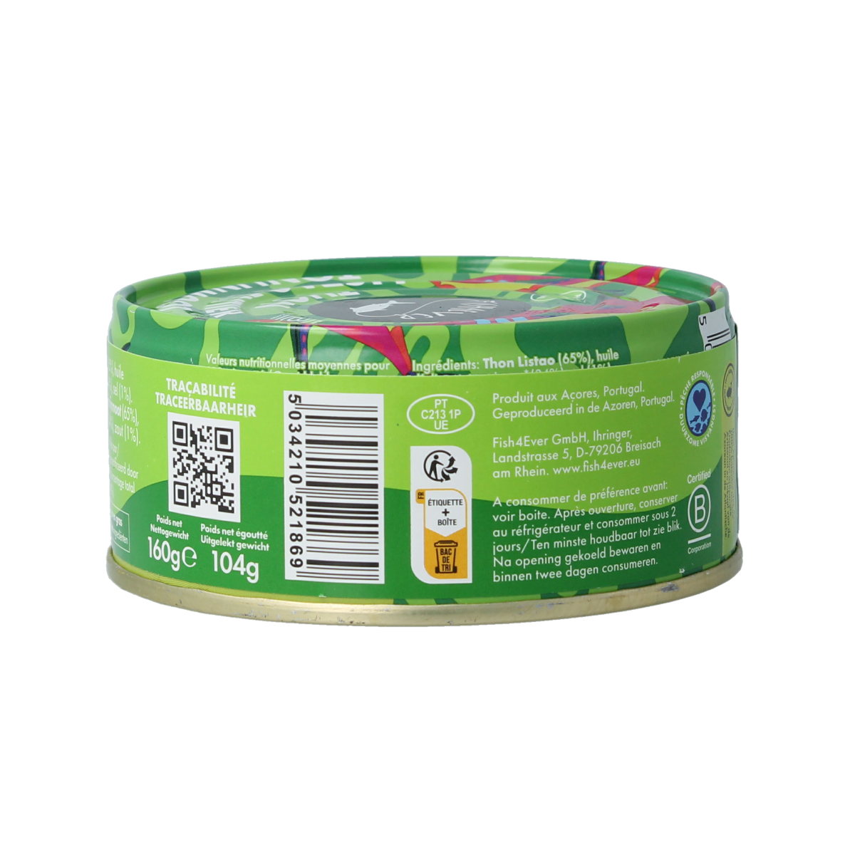 Fish 4 Ever Tonijnmoot in olijfolie 160.00 Gram