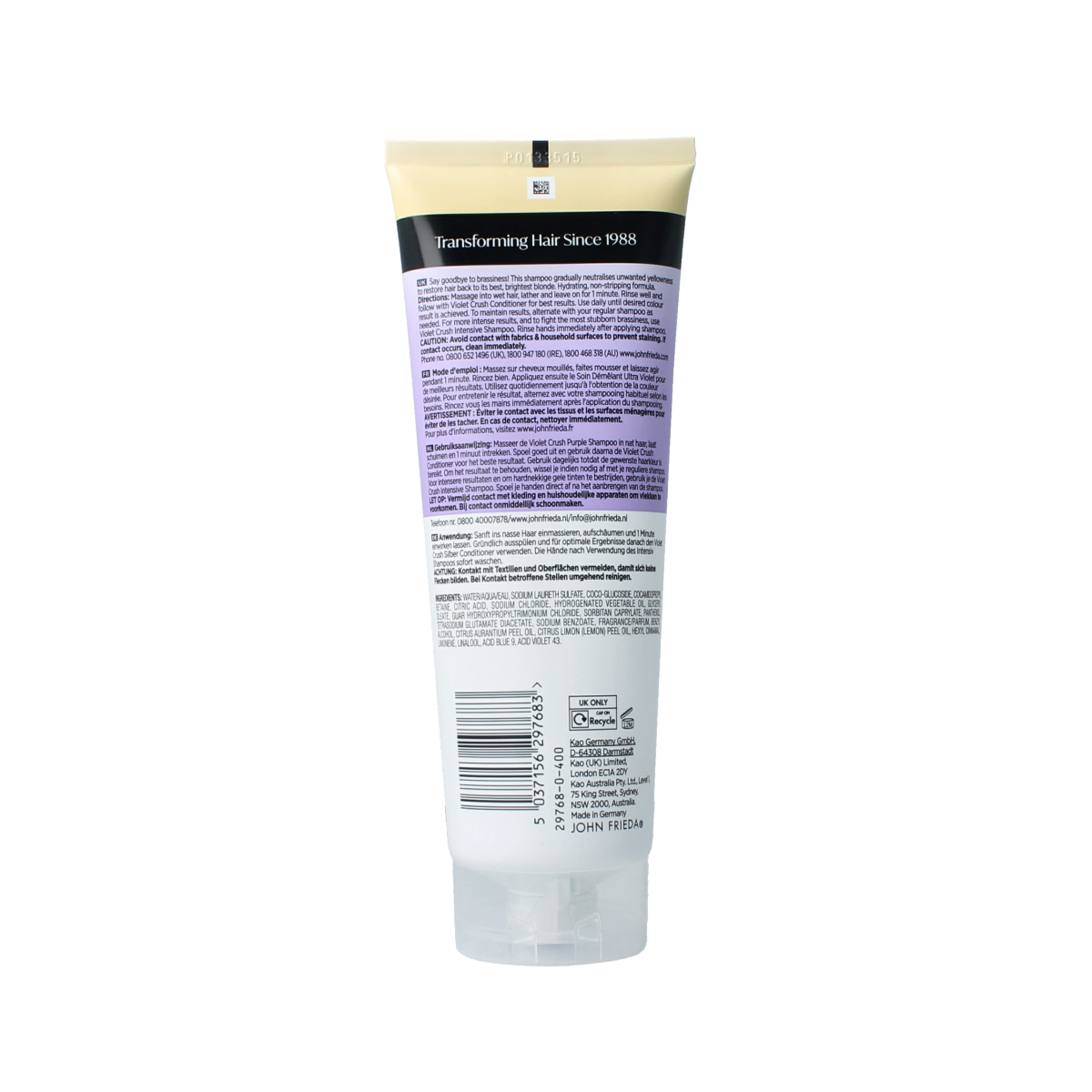 John Frieda Violet crush daily purple shampoo 250.00 Milliliter
