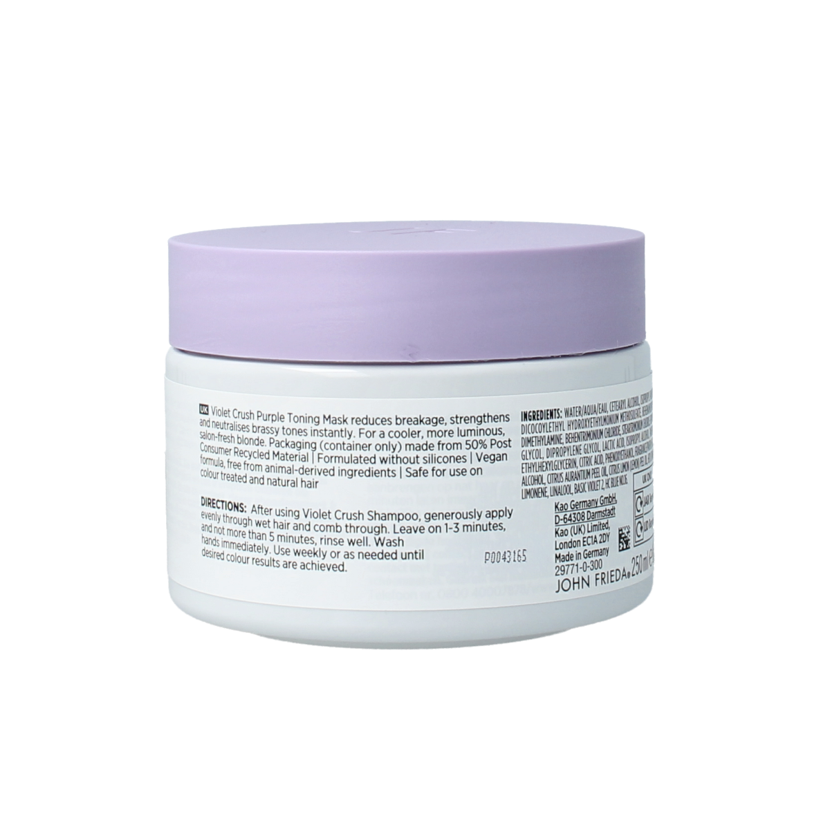 John Frieda Toning mask violet crush purple 250.00 Milliliter