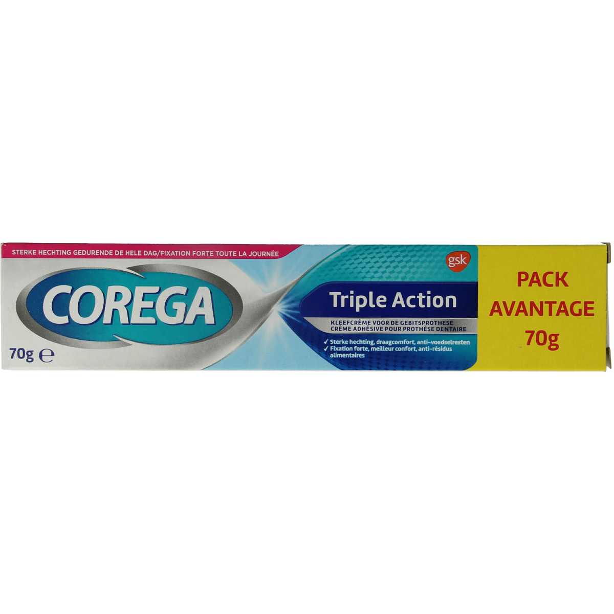 Corega Triple action kleefcreme 70.00 Gram