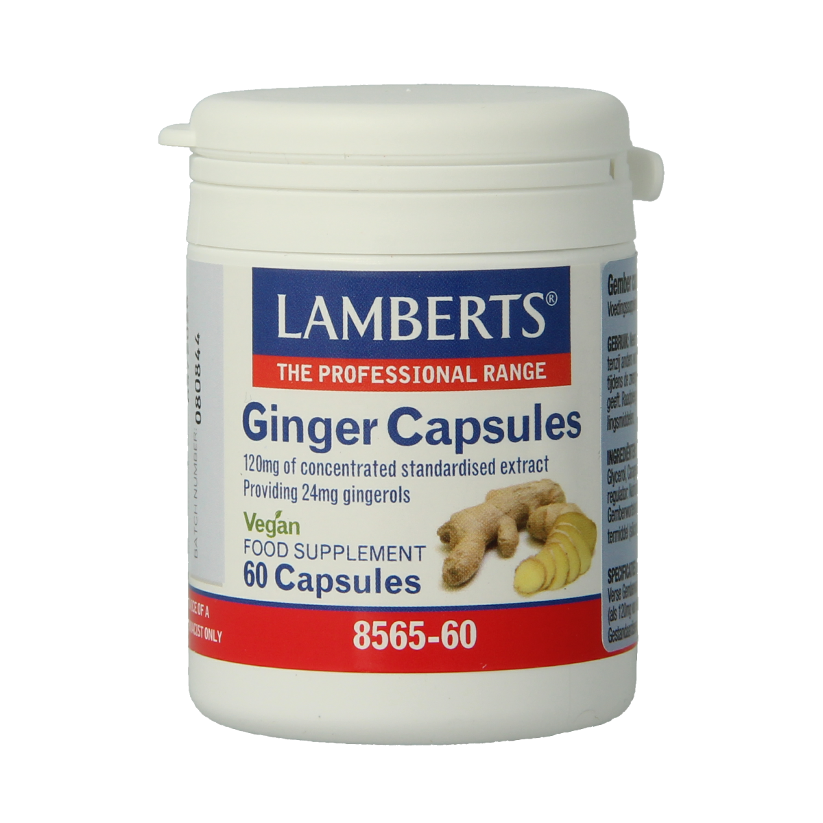 Lamberts Gember (ginger) 60.00 Vegetarische capsules