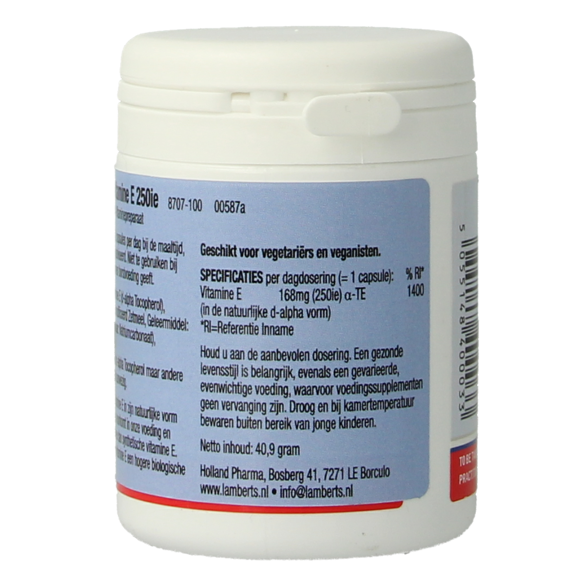Lamberts Vitamine E 250IE natuurlijk 100.00 Vegetarische capsules